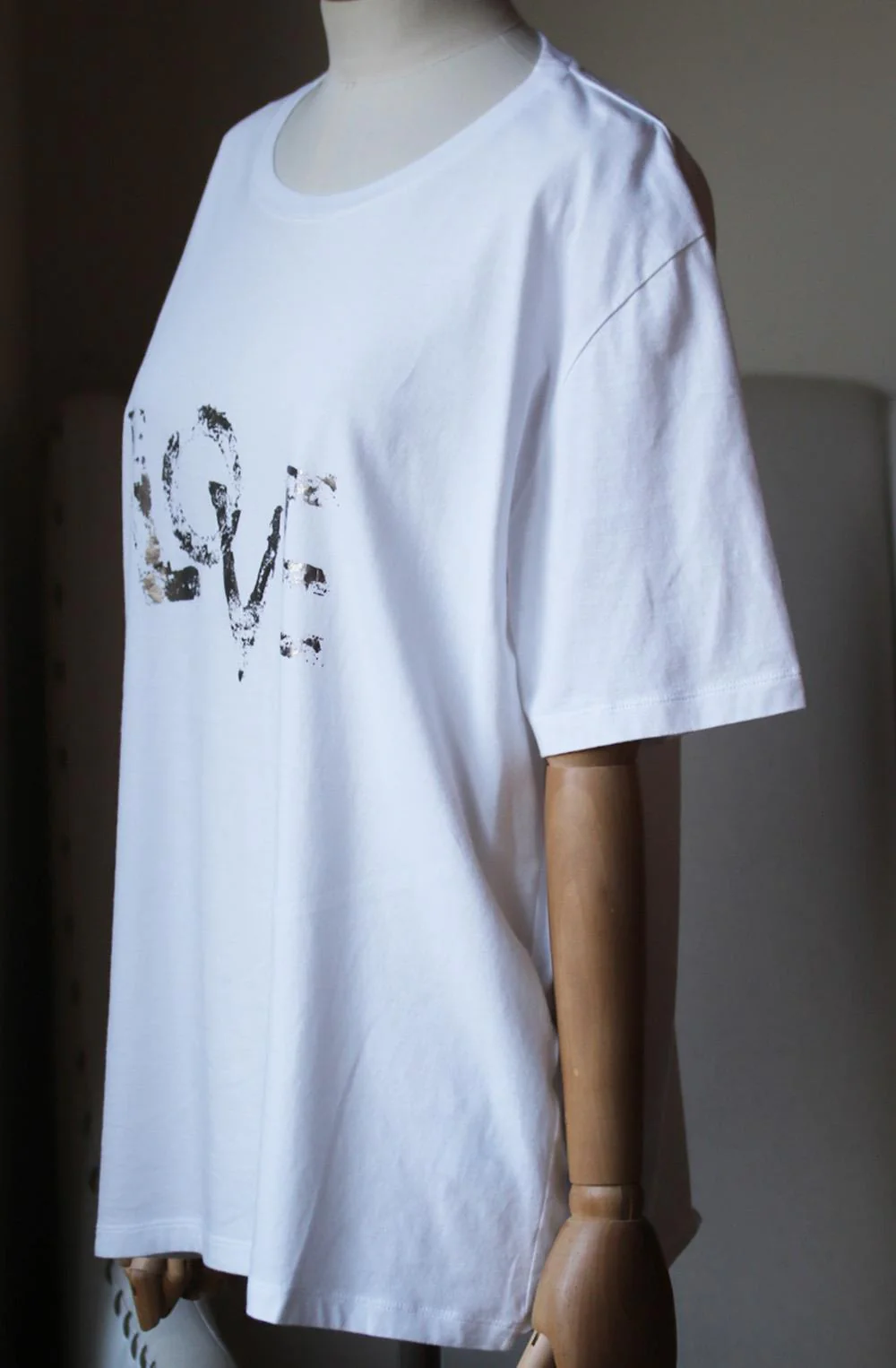 SAINT LAURENT LOVE PRINT COTTON JERSEY T-SHIRT MEDIUM - Image 3