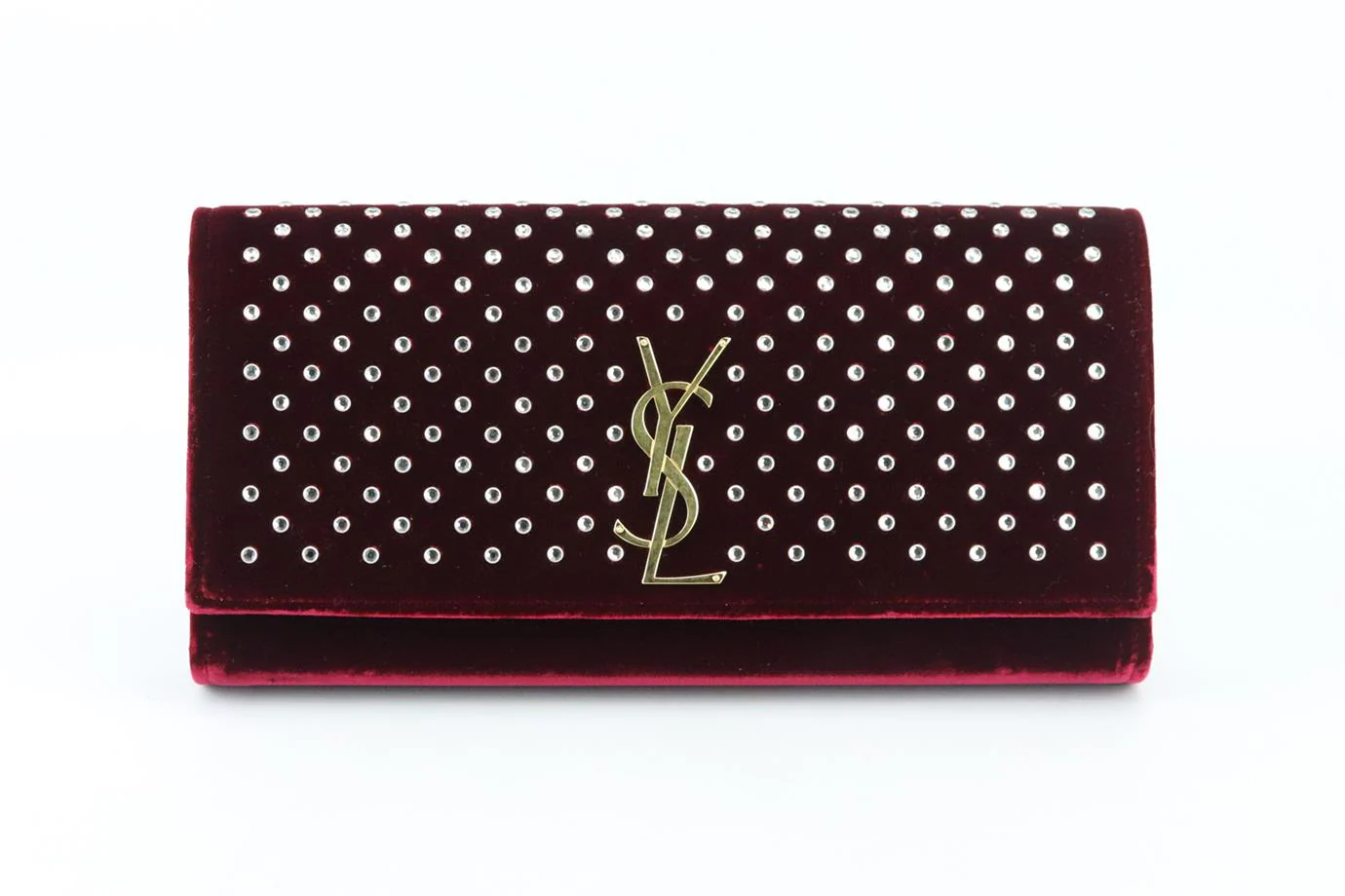 SAINT LAURENT MONOGRAMME EMBELLISHED VELVET CLUTCH - Image 2