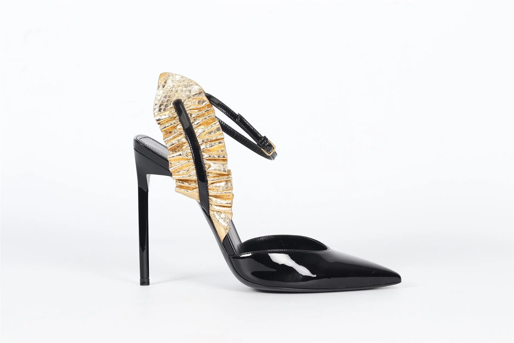 SAINT LAURENT SNAKESKIN EFFECT AND PATENT LEATHER PUMPS EU 39 UK 6 US 9 - Image 2