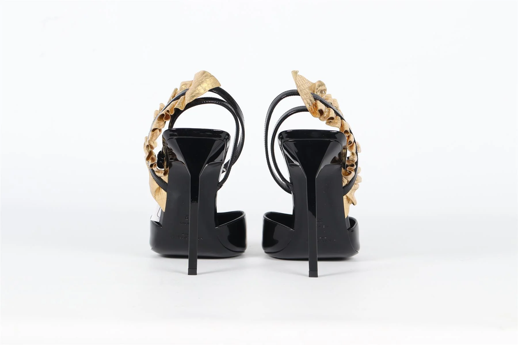 SAINT LAURENT SNAKESKIN EFFECT AND PATENT LEATHER PUMPS EU 39 UK 6 US 9 - Image 4