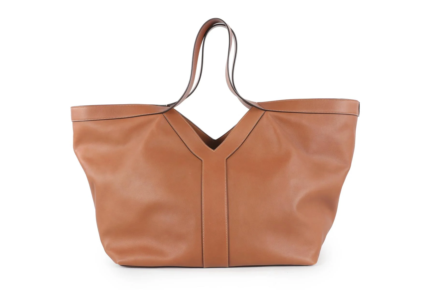 SAINT LAURENT TAN Y LEATHER TOTE BAG - Image 7