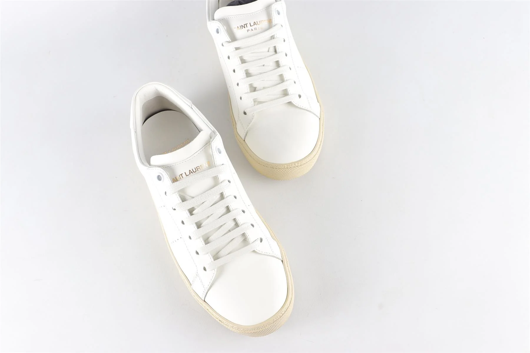 SAINT LAURENT WHITE LEATHER SNEAKERS EU 37.5 UK 4.5 US 7.5 - Image 4