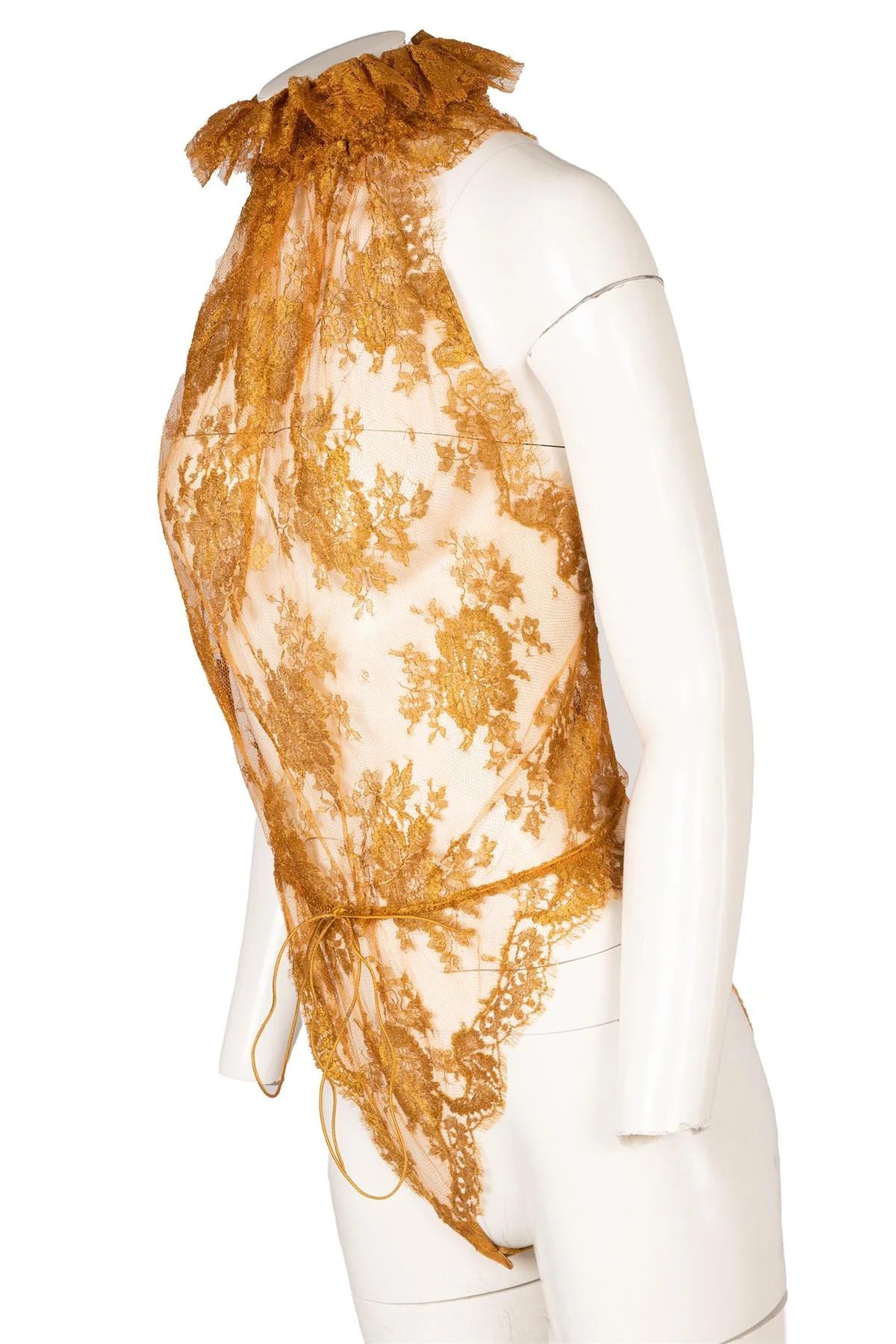 SAINT LAURENT YELLOW LACE BODYSUIT FR 36 - Image 3