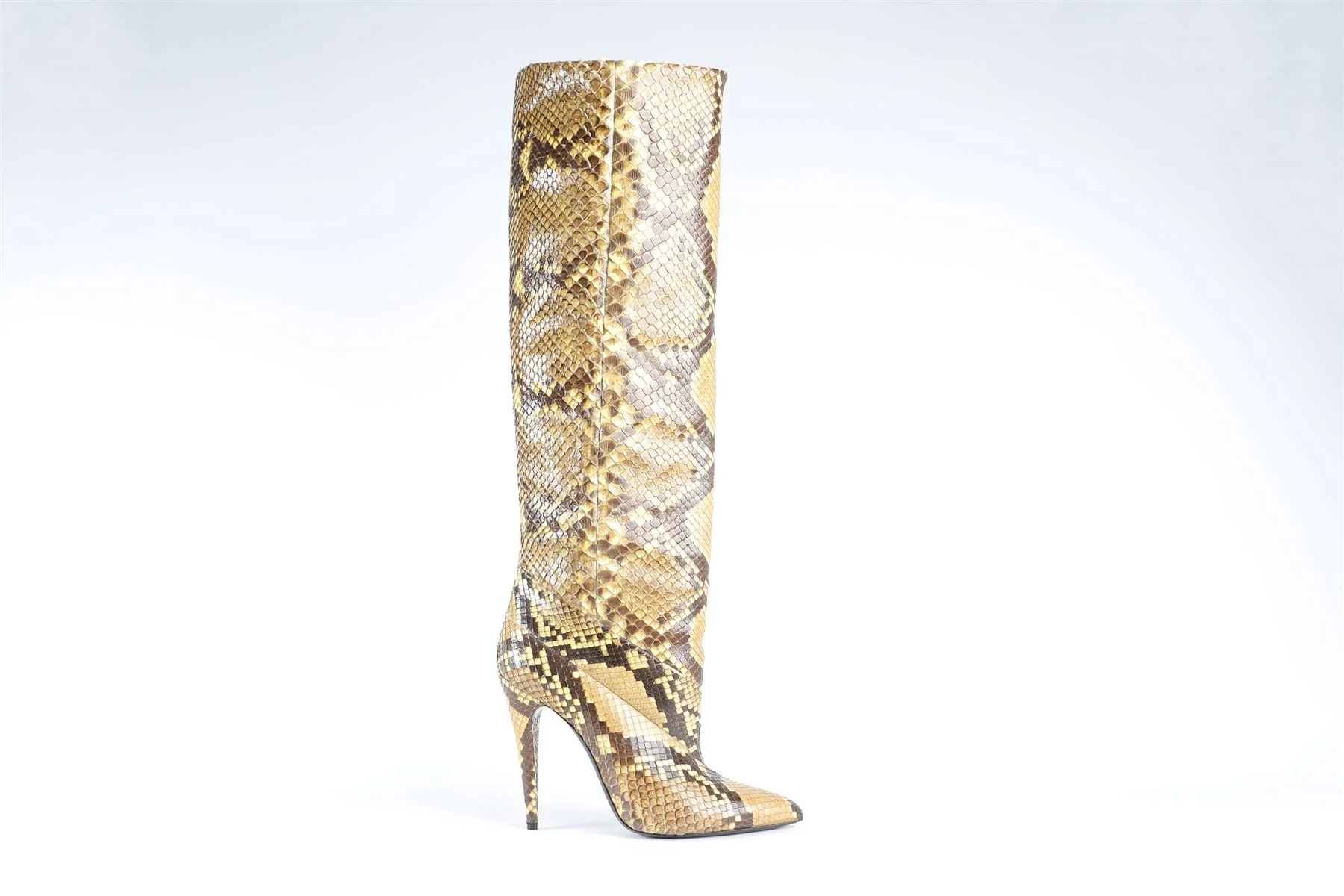 SAINT LAURENT YELLOW SNAKESKIN KNEE HIGH BOOTS EU 39.5 UK 6.5 US 9.5 - Image 2
