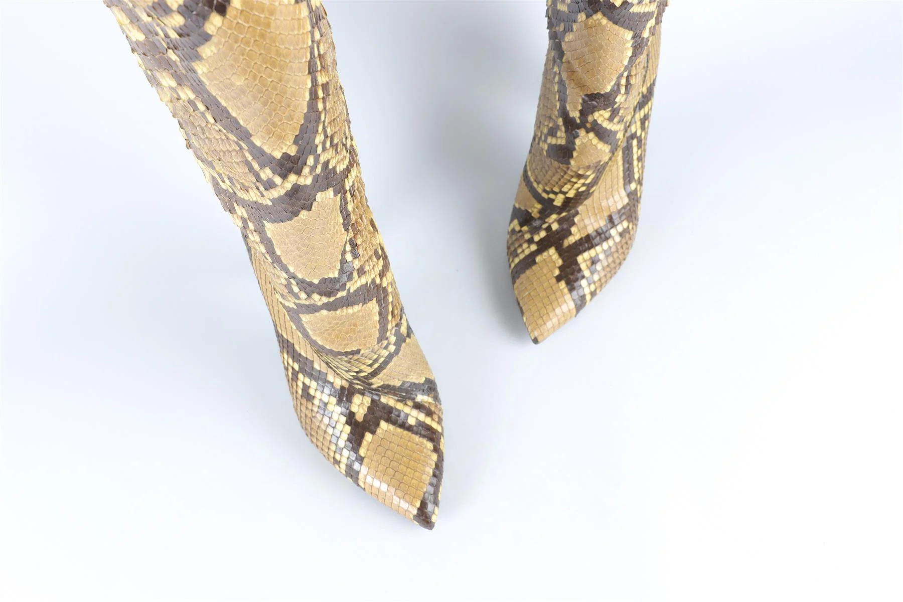 SAINT LAURENT YELLOW SNAKESKIN KNEE HIGH BOOTS EU 39.5 UK 6.5 US 9.5 - Image 4