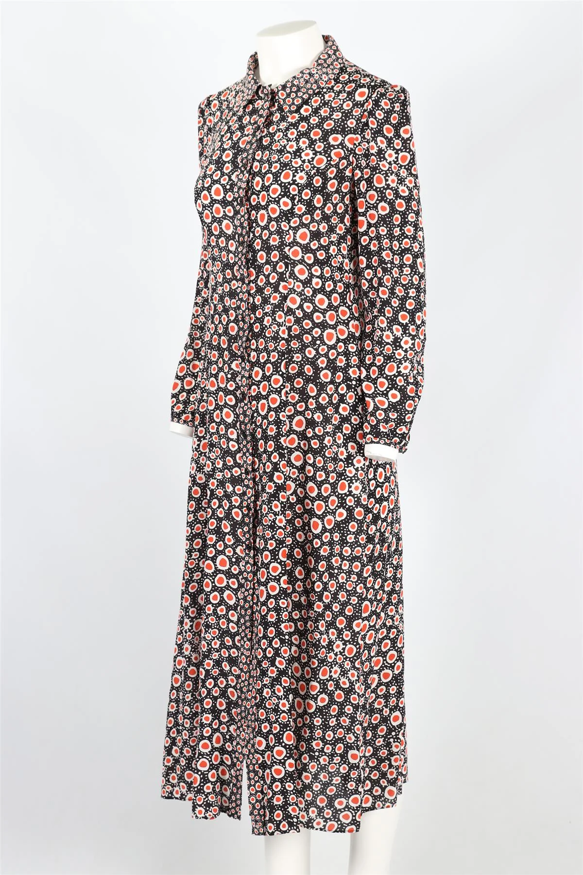 SALONI BLACK AND RED SILK MAXI DRESS UK 10 - Image 3
