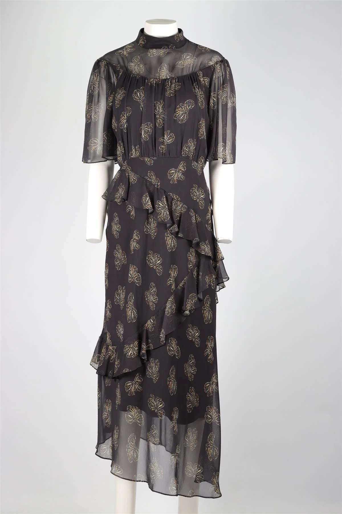 SALONI BLACK SILK MAXI DRESS UK 14 - Image 2