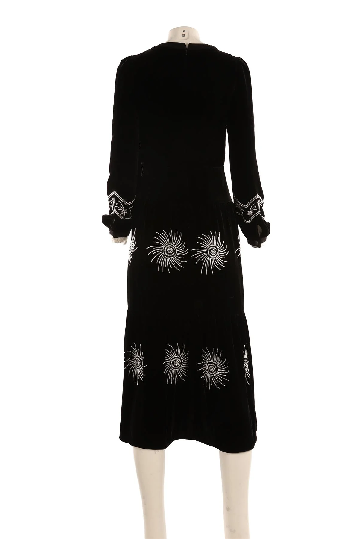 SALONI BLACK VELVET MAXI DRESS UK 8 - Image 4