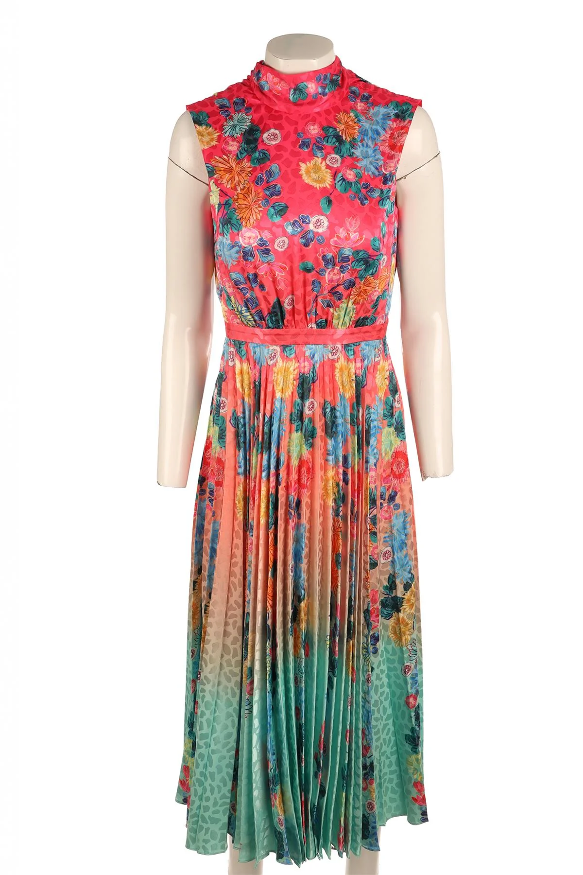 SALONI MULTI SILK MAXI DRESS UK 6 - Image 2