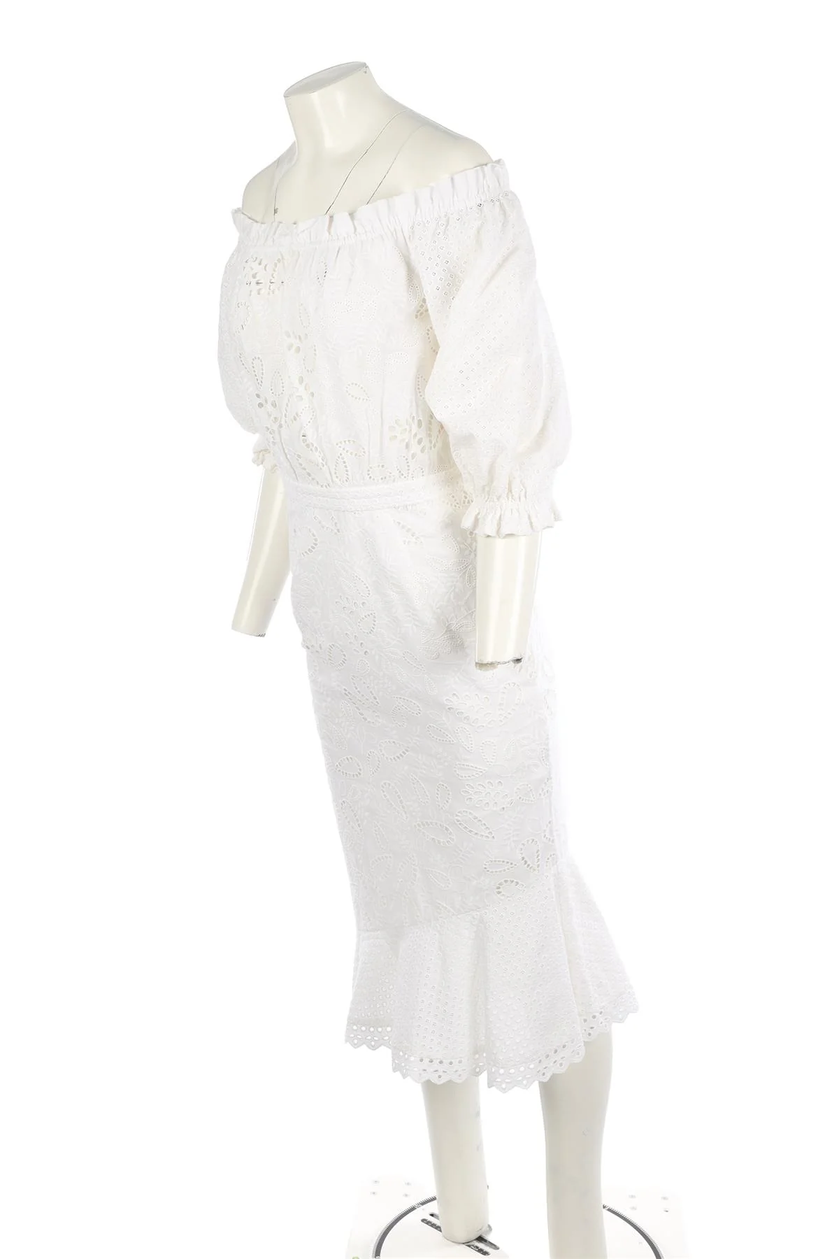 SALONI WHITE COTTON MAXI DRESS UK 8 - Image 3