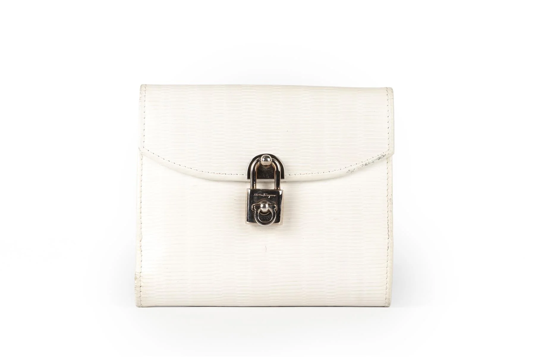 SALVATORE FERAGAMO WHITE LEATHER PURSE - Image 2