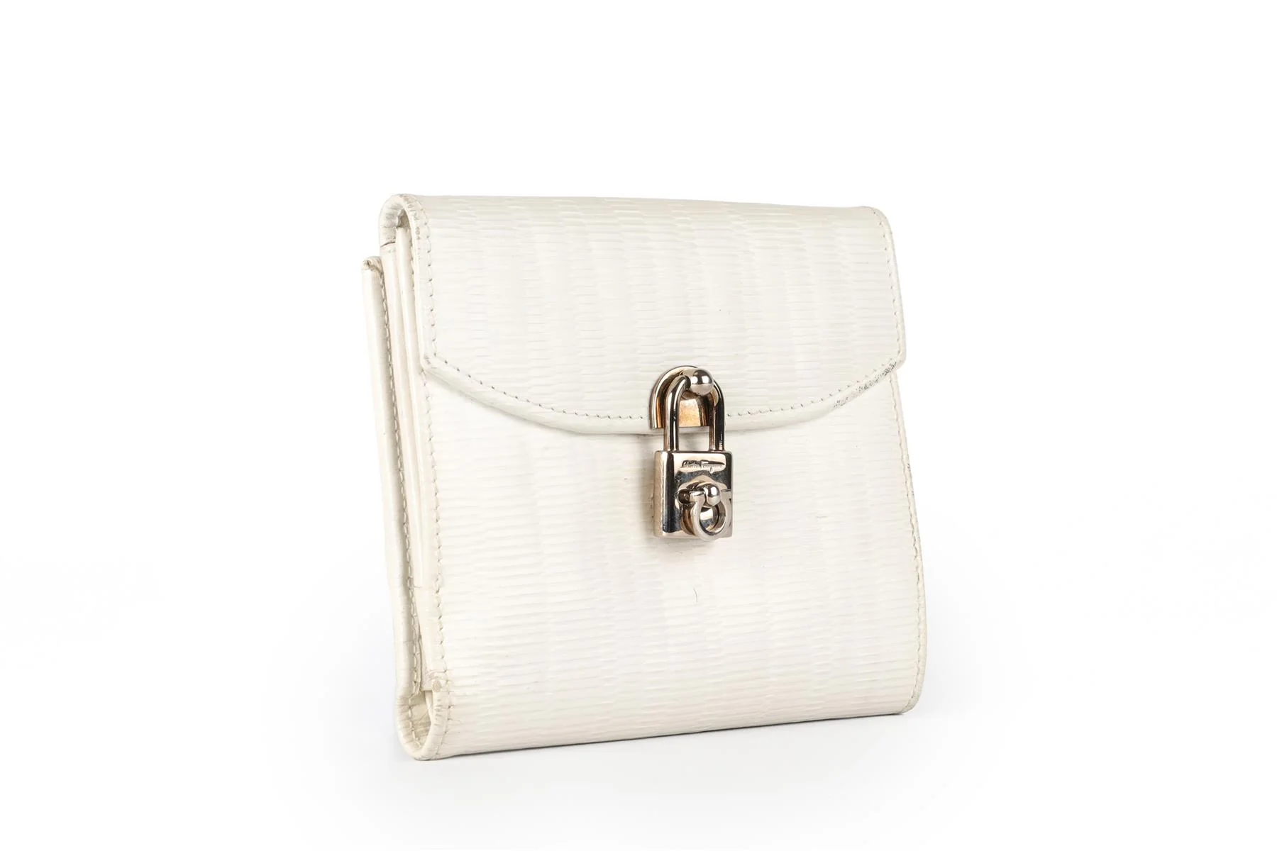SALVATORE FERAGAMO WHITE LEATHER PURSE - Image 3