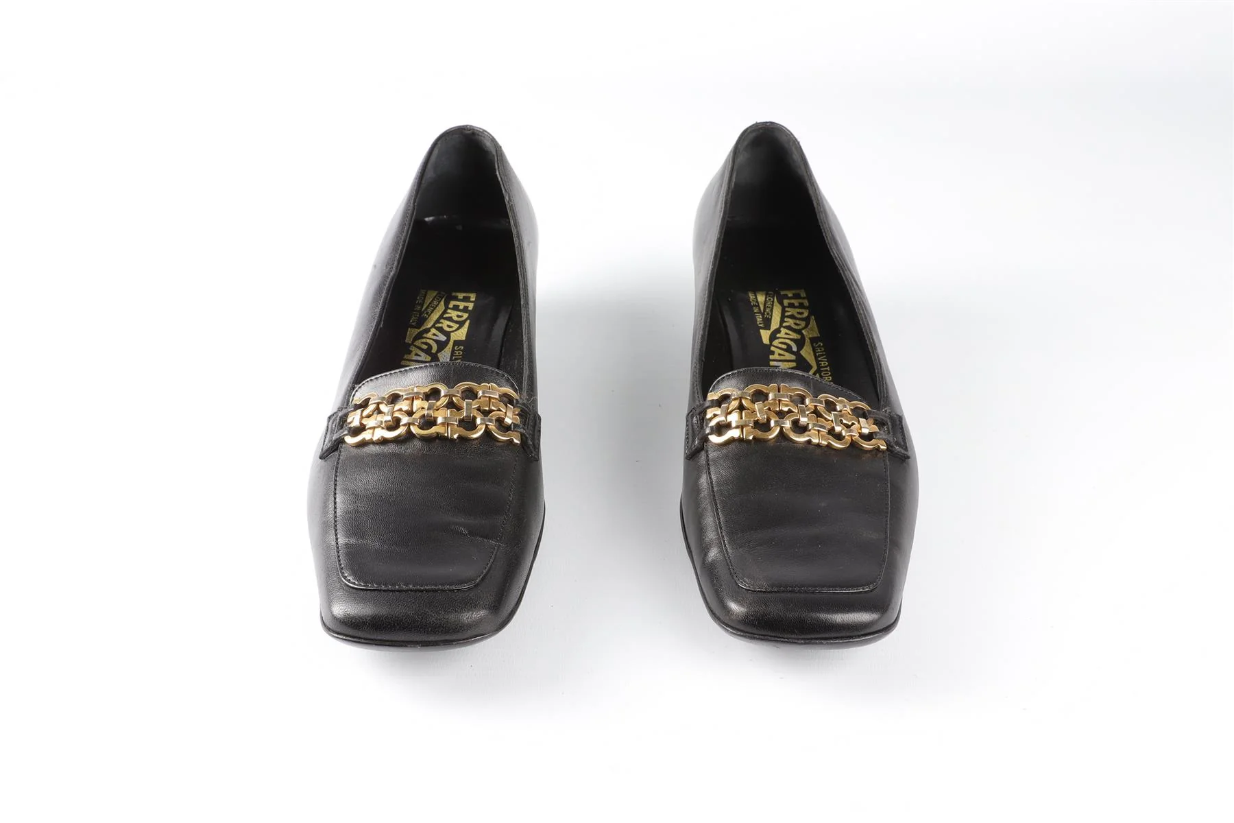 SALVATORE FERRAGAMO BLACK LEATHER LOAFERS EU 37.5 UK 4.5 US 7.5 - Image 3