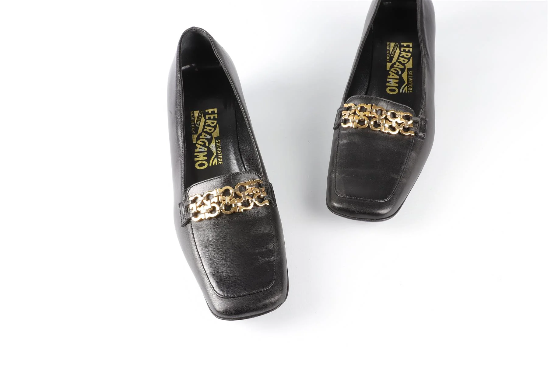 SALVATORE FERRAGAMO BLACK LEATHER LOAFERS EU 37.5 UK 4.5 US 7.5 - Image 4