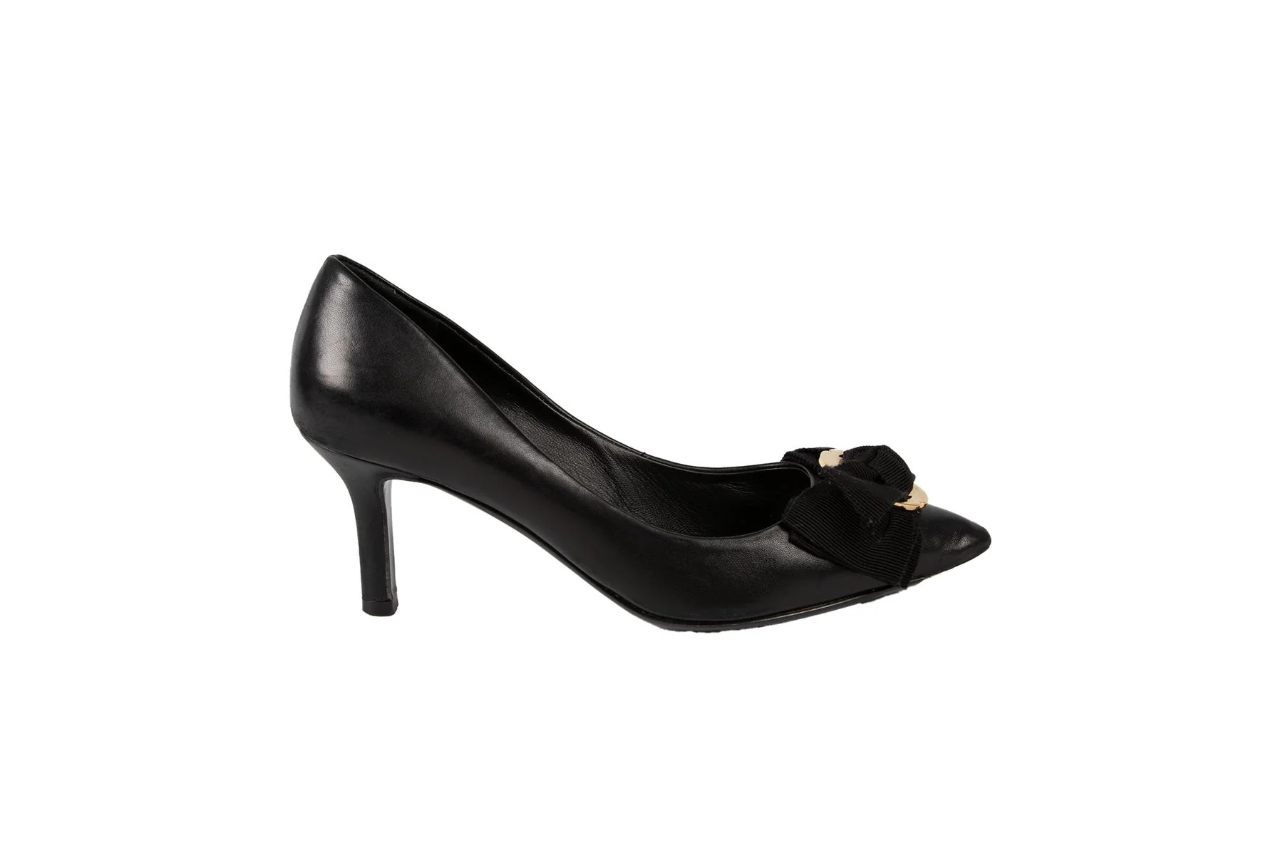 SALVATORE FERRAGAMO BLACK LEATHER PUMPS US 5.5 UK 2.5 EU 35.5 - Image 2