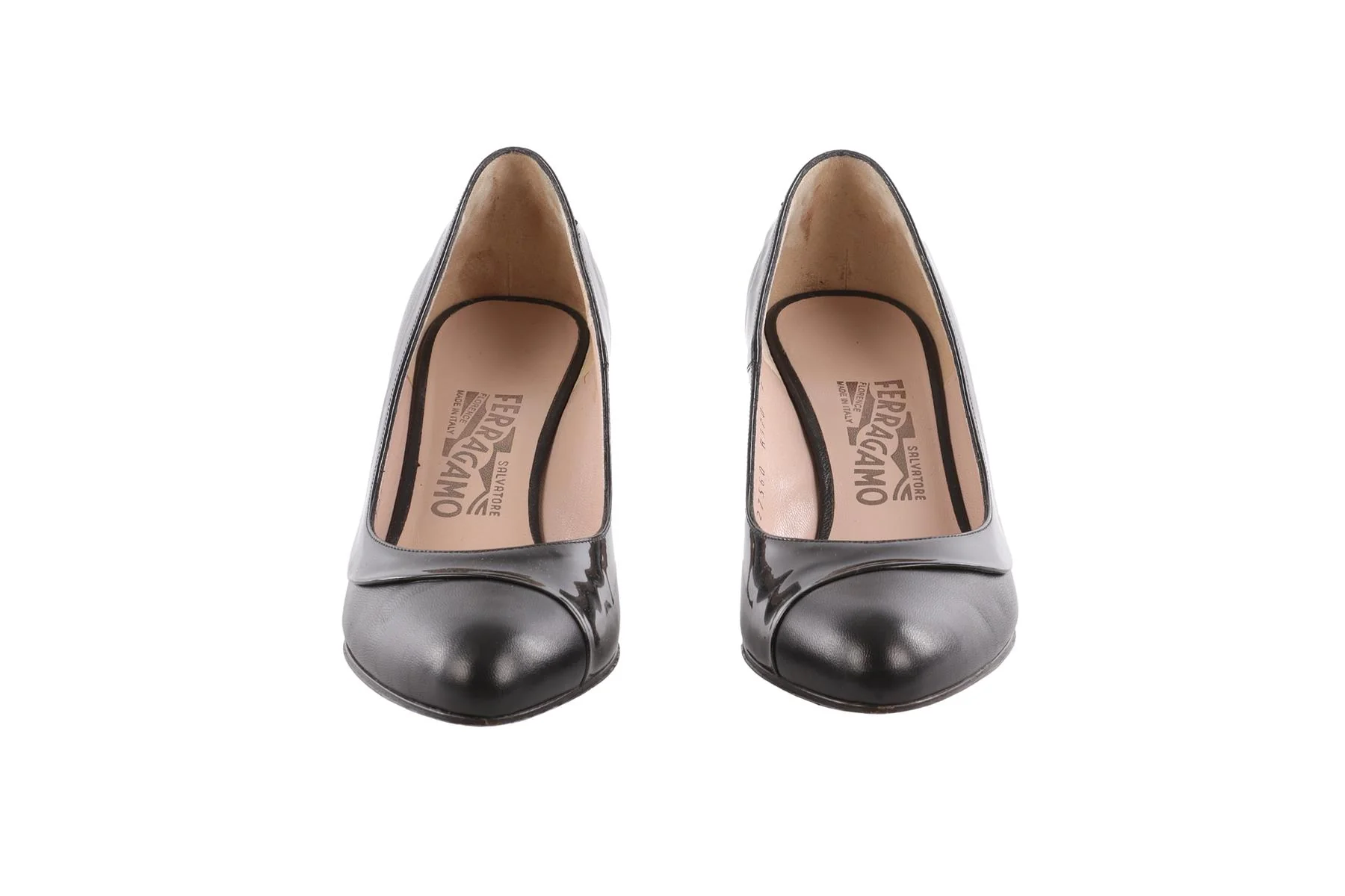 SALVATORE FERRAGAMO BLACK LEATHER PUMPS US 7 EU 37 UK 4 - Image 3