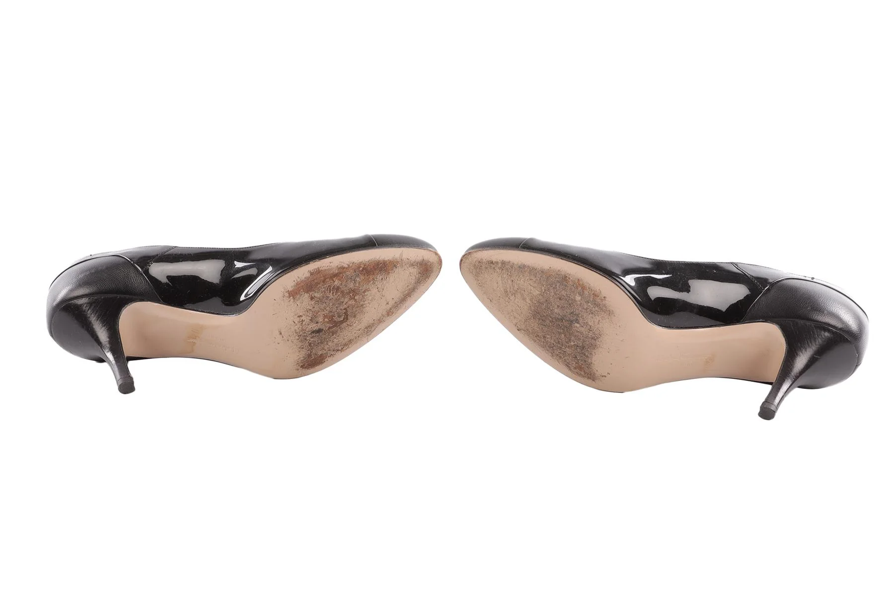 SALVATORE FERRAGAMO BLACK LEATHER PUMPS US 7 EU 37 UK 4 - Image 6