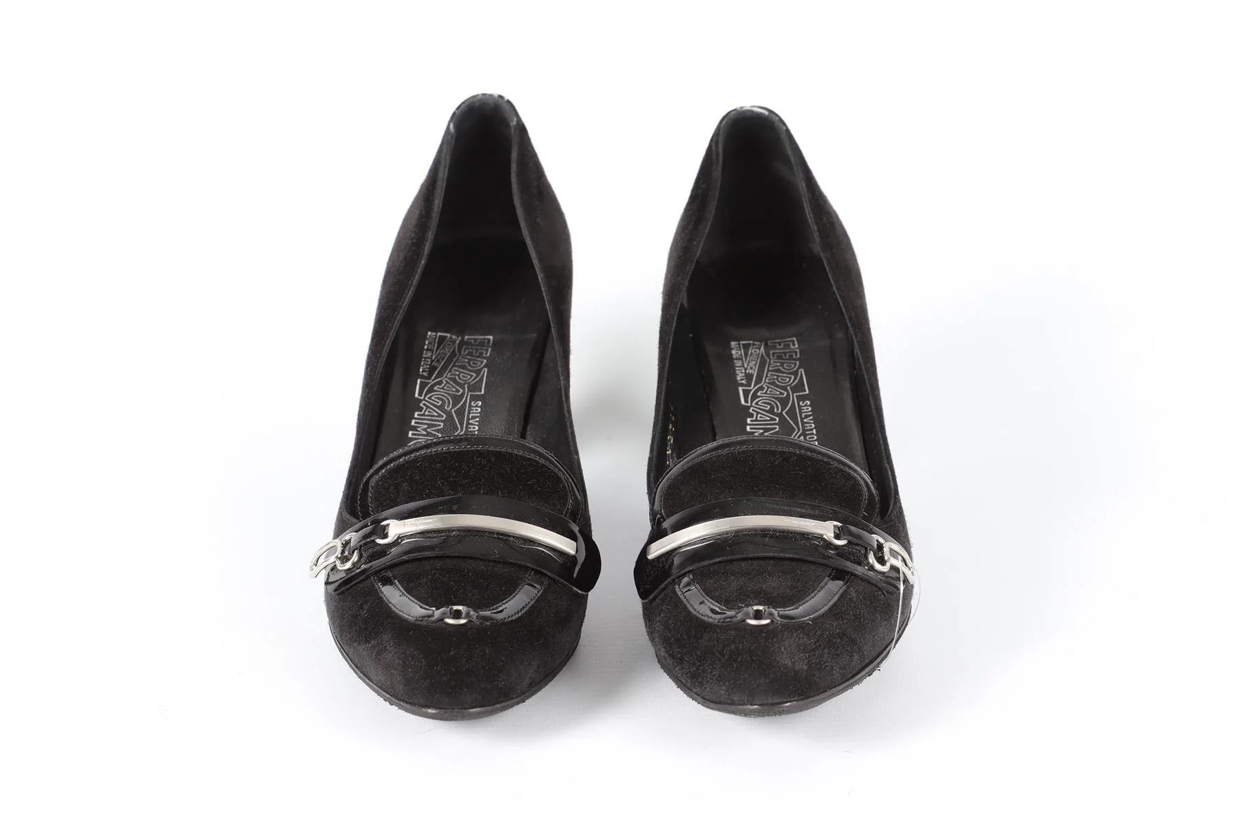 SALVATORE FERRAGAMO BLACK SUEDE PUMPS US 9 UK 6 EU 39 - Image 3