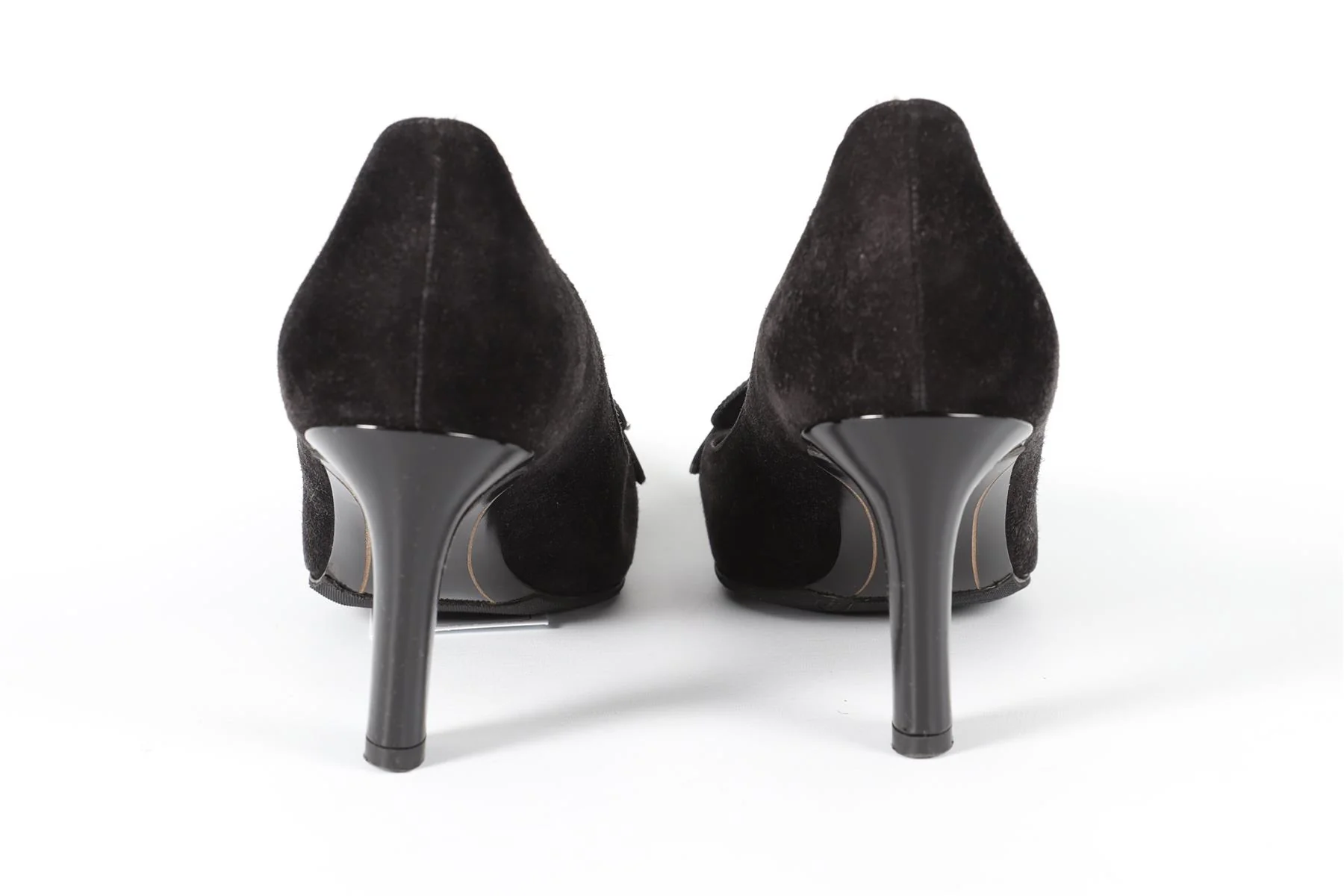 SALVATORE FERRAGAMO BLACK SUEDE PUMPS US 9 UK 6 EU 39 - Image 4