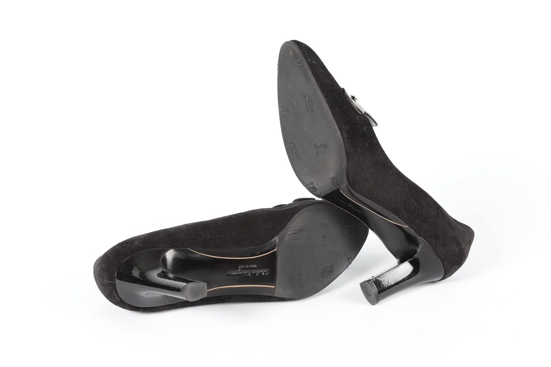 SALVATORE FERRAGAMO BLACK SUEDE PUMPS US 9 UK 6 EU 39 - Image 5