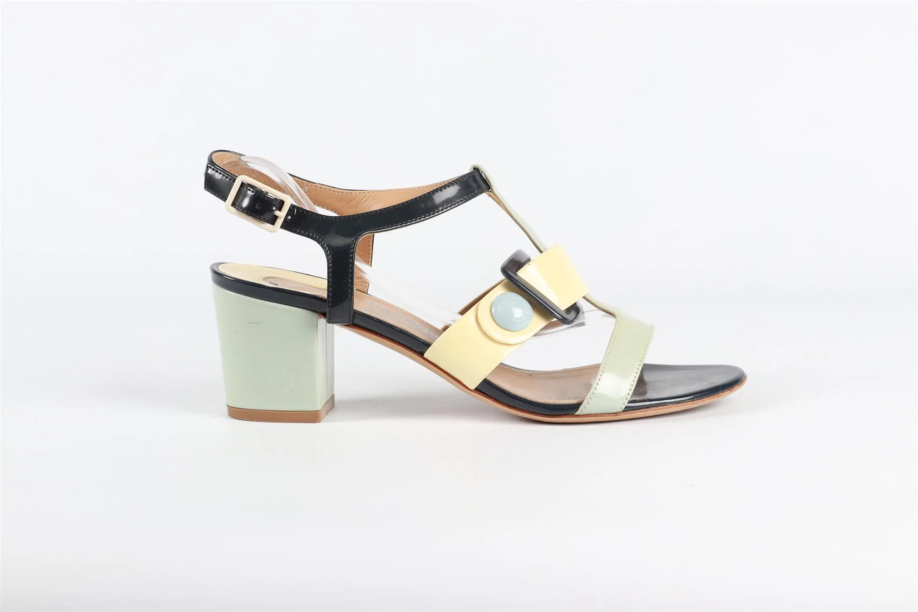 SALVATORE FERRAGAMO BLUE PATENT LEATHER SANDALS - Image 2