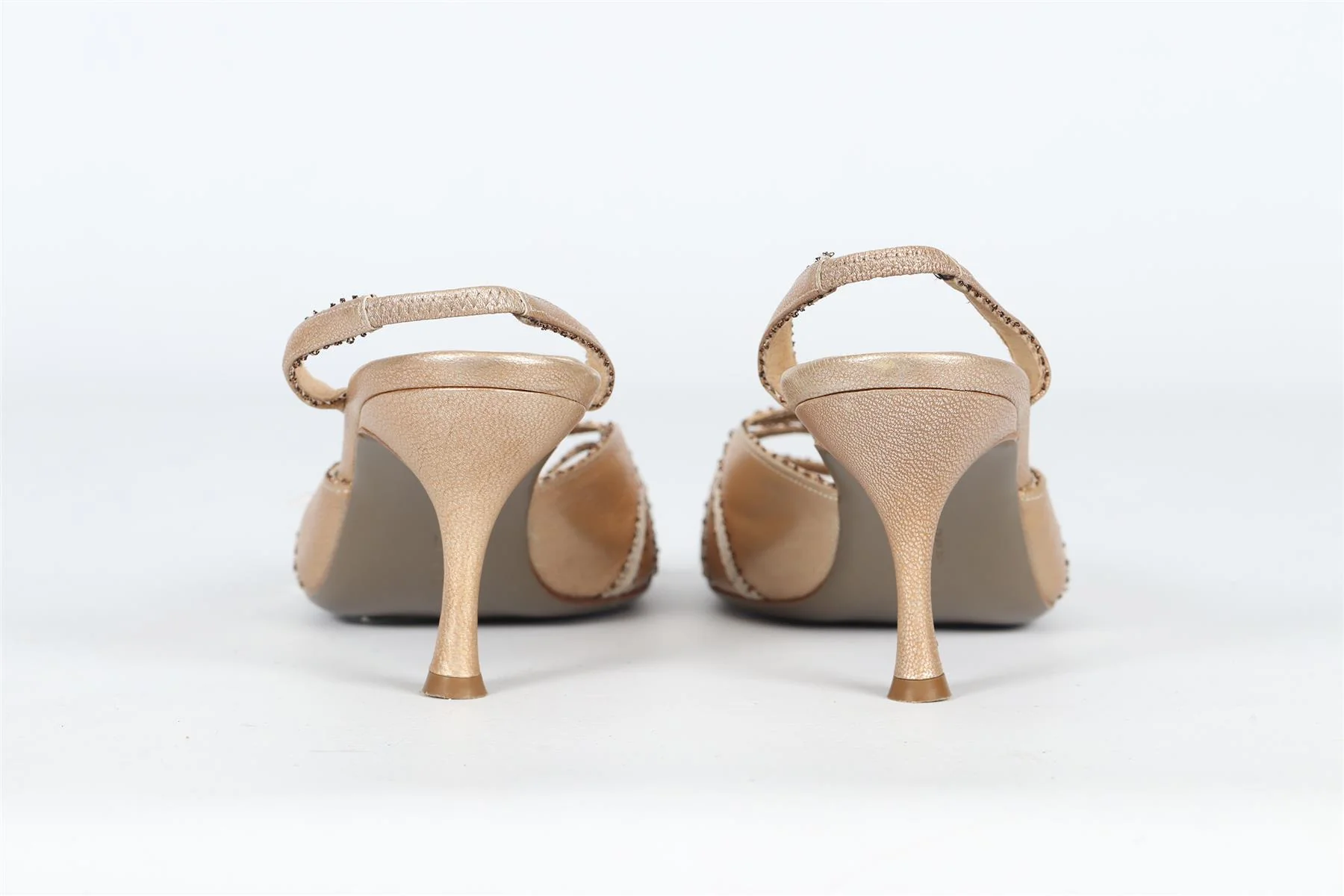 SALVATORE FERRAGAMO CRYSTAL AND LEATHER SANDALS EU 36.5 UK 3.5 US 6.5 - Image 4