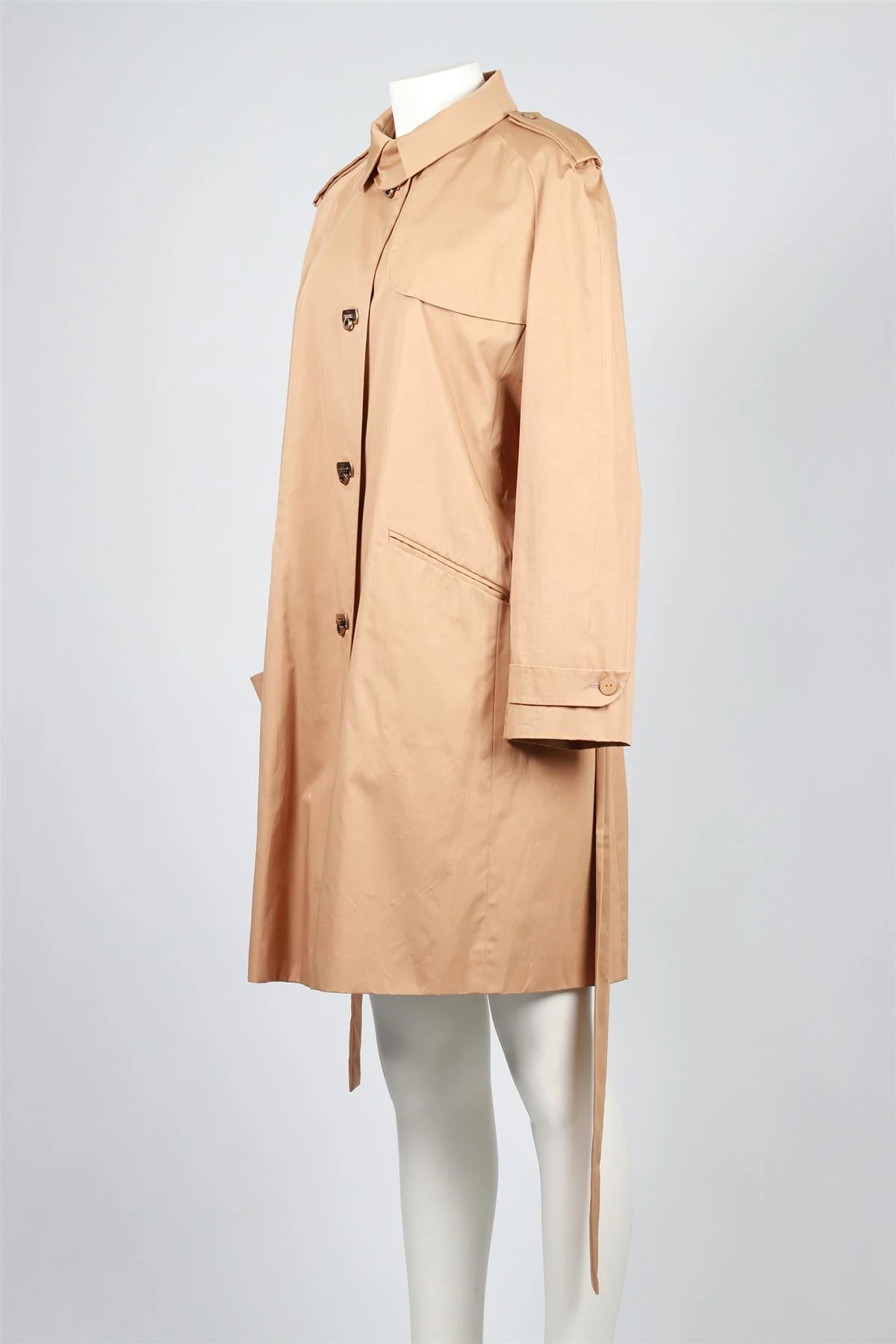 SALVATORE FERRAGAMO TAN VINTAGE SHELL TRENCH COAT IT 46 UK 14 - Image 3