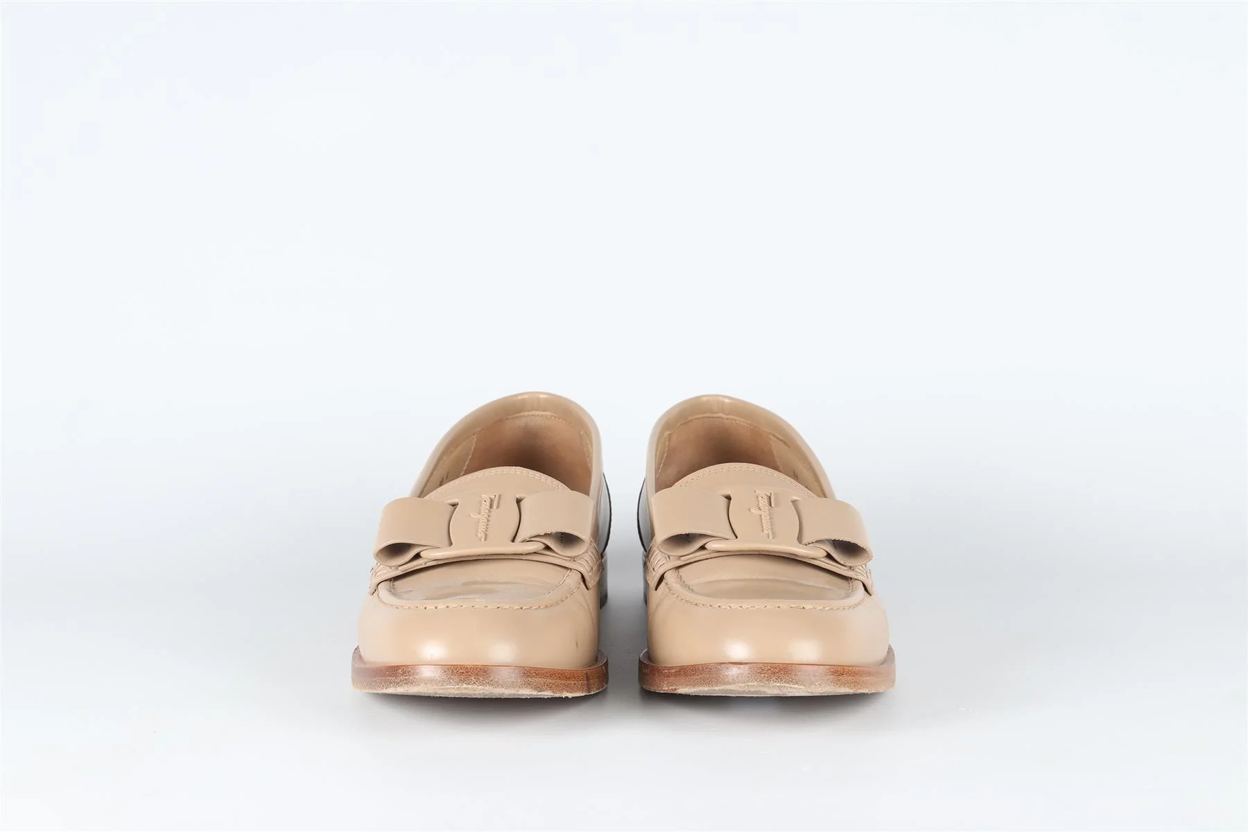 SALVATORE FERRAGAMO TAUPE LEATHER LOAFERS EU 40 UK 7 US 10 - Image 10