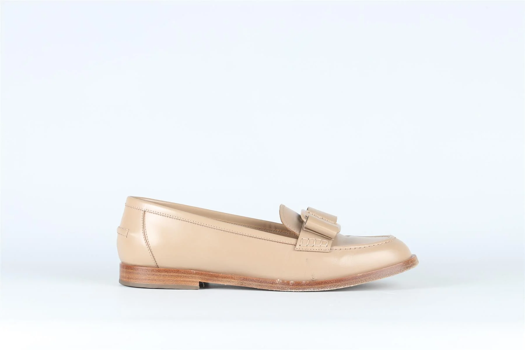 SALVATORE FERRAGAMO TAUPE LEATHER LOAFERS EU 40 UK 7 US 10 - Image 2