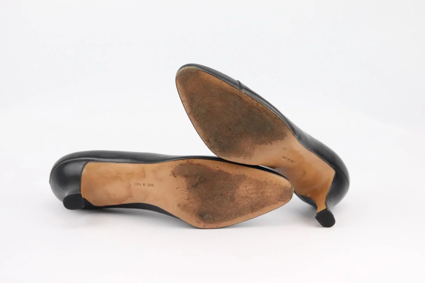 SALVATORE FERRAGAMO VINTAGE LEATHER PUMPS EU 37 UK 4 US 7 - Image 5