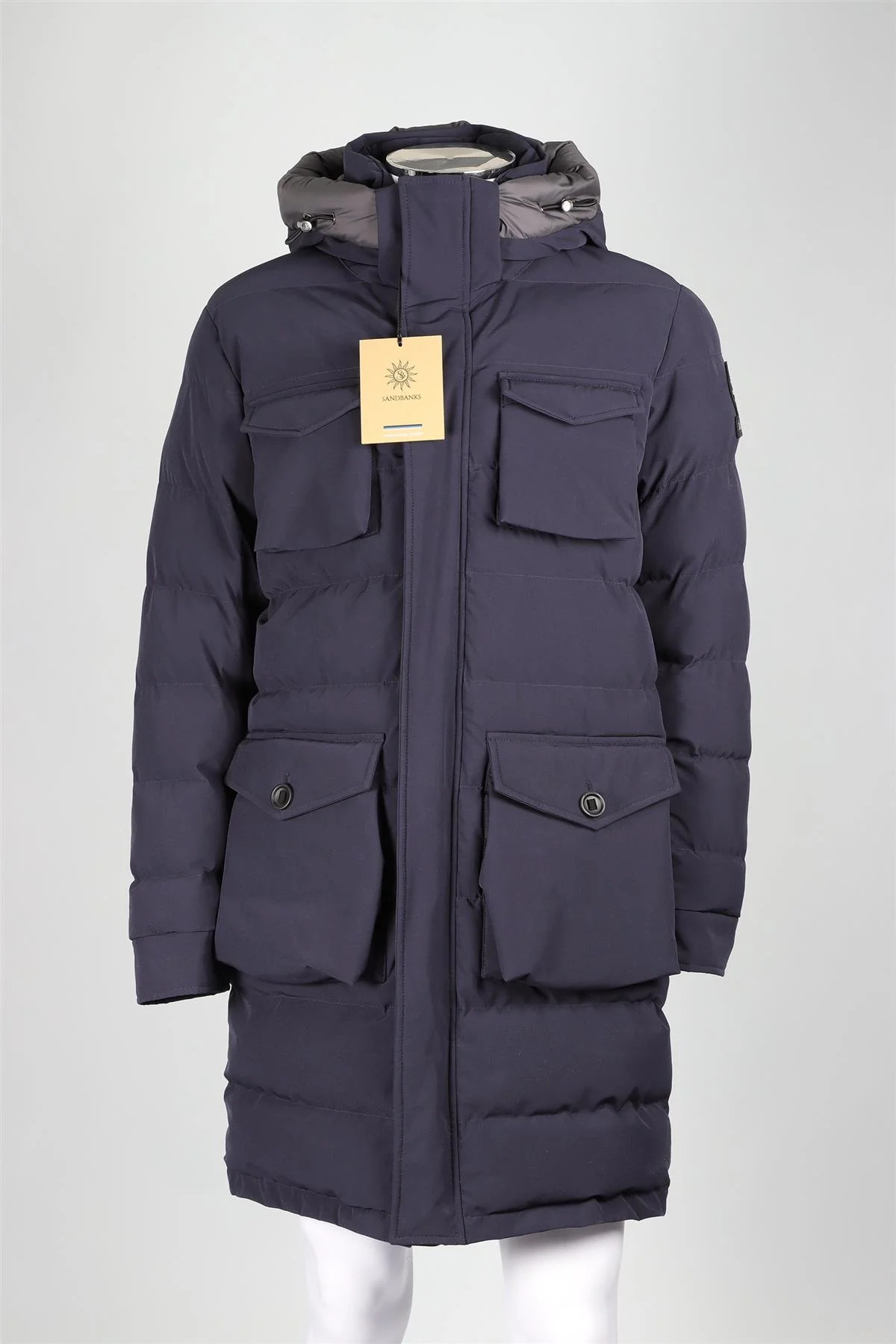 SANDBANKS NAVY MEN'S PADDED COAT MEDIUM - Image 2
