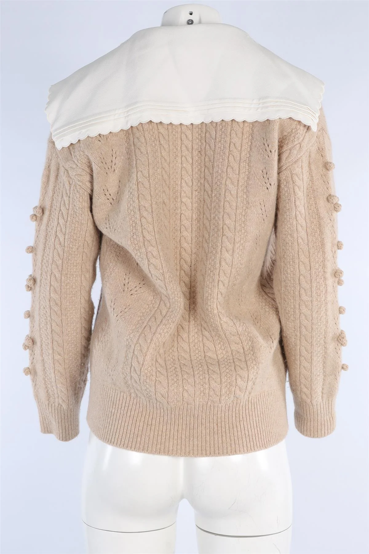 SANDRO BEIGE WOOL CARDIGAN UK 6 - Image 4