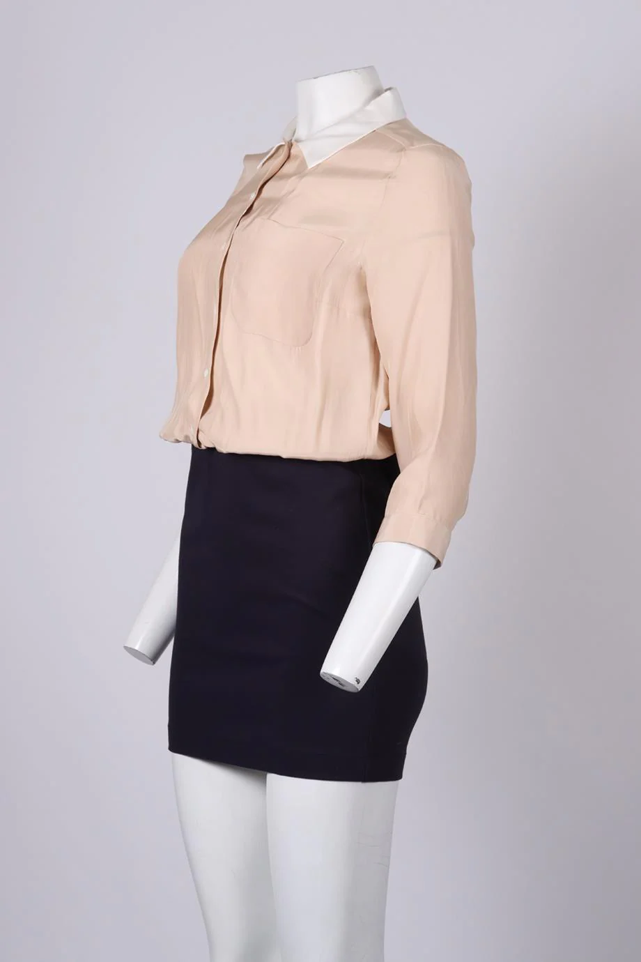 SANDRO JERSEY AND SILK BLEND MINI DRESS UK 10 - Image 3