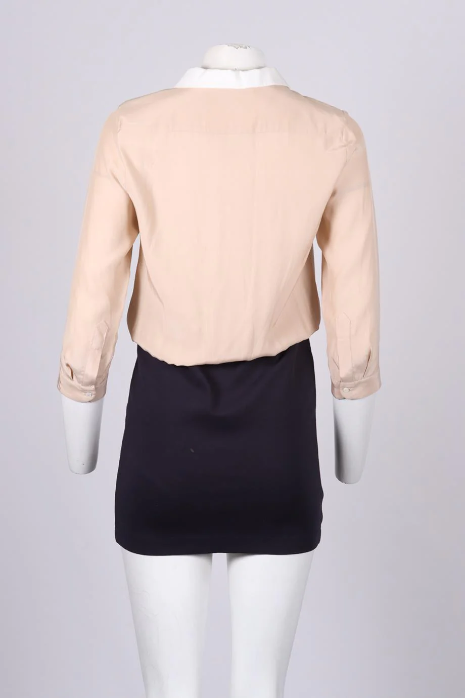 SANDRO JERSEY AND SILK BLEND MINI DRESS UK 10 - Image 4