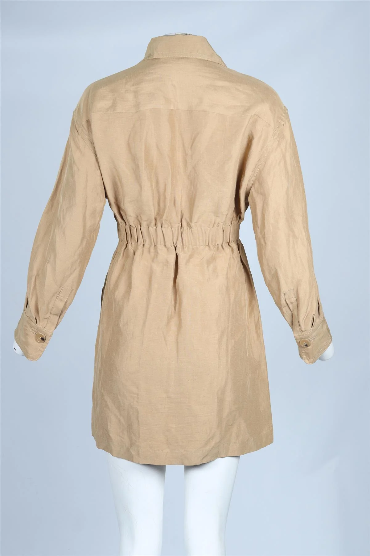 SANDRO LINEN BLEND MINI DRESS SMALL - Image 4