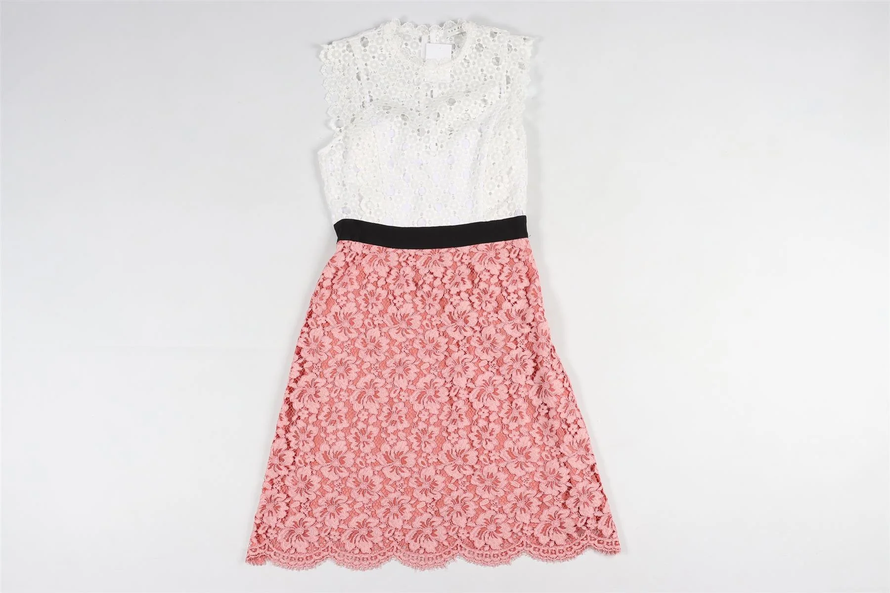 SANDRO PINK LACE MINI DRESS SMALL - Image 2