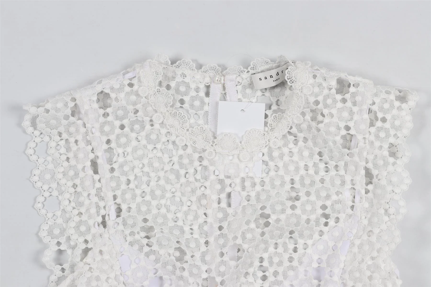 SANDRO PINK LACE MINI DRESS SMALL - Image 3