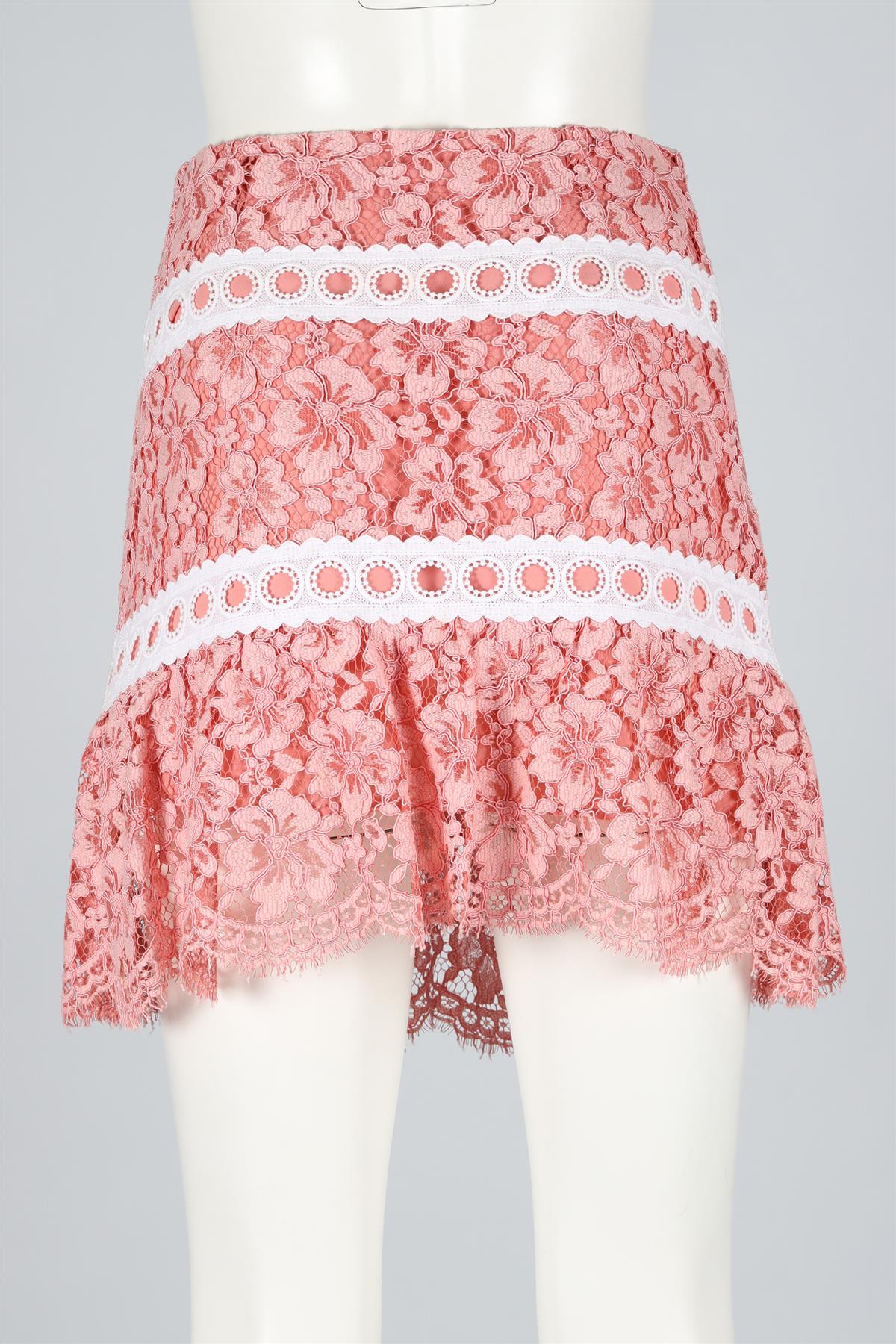 SANDRO PINK LACE MINI SKIRT SMALL - Image 4