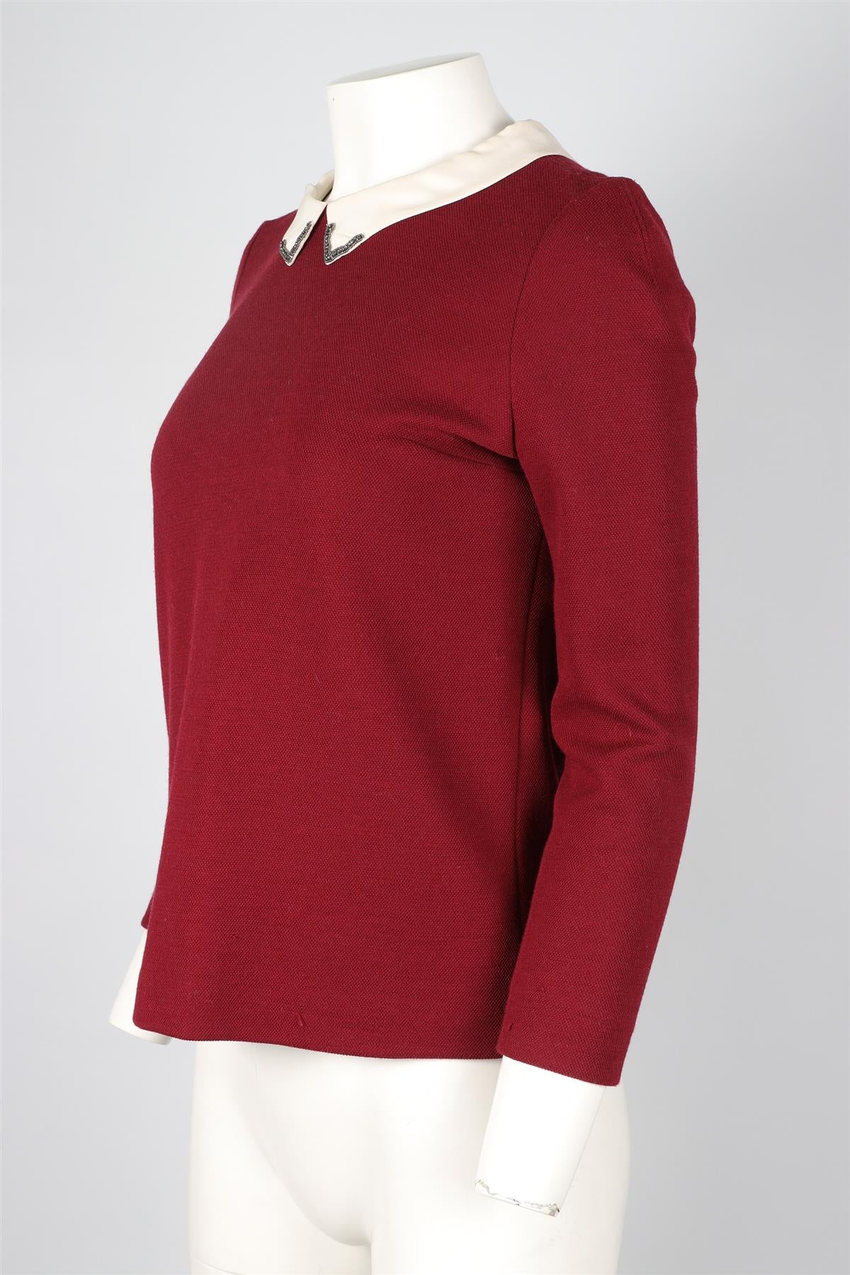 SANDRO RED WOOL TOP MEDIUM - Image 3