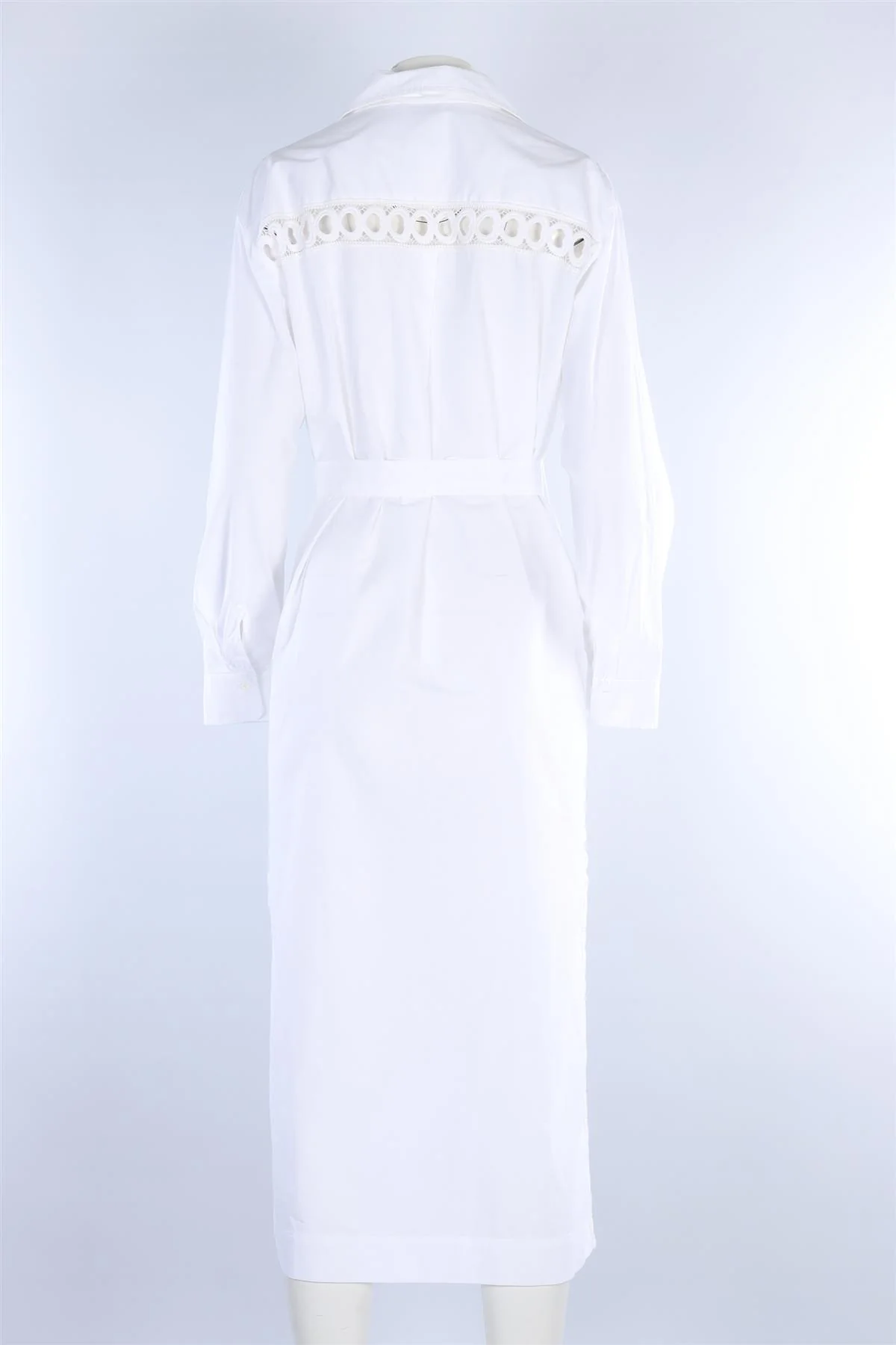 SANDRO WHITE COTTON MAXI DRESS FR 38 - Image 4