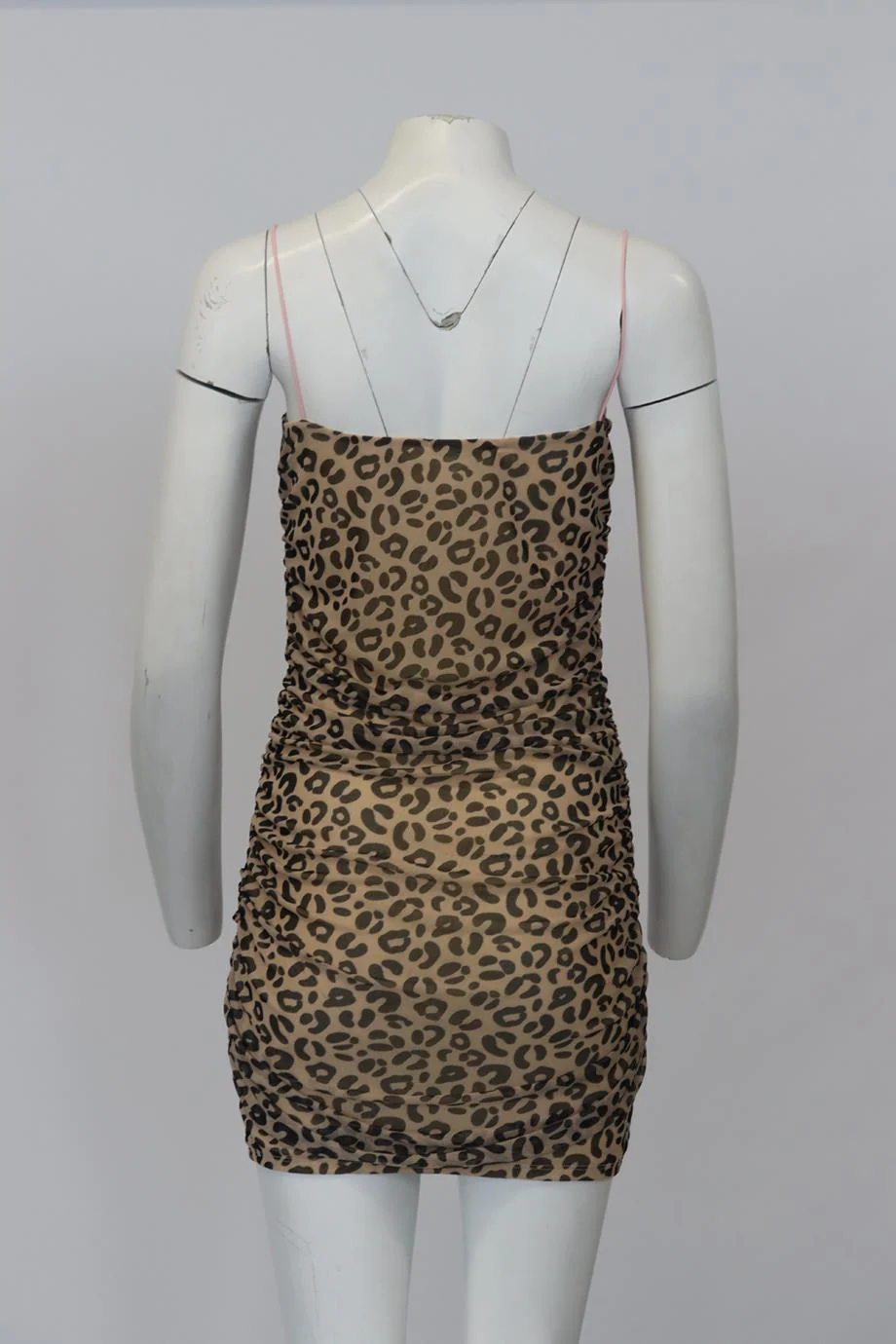 SANDY LIANG LEOPARD PRINT STRETCH MESH MINI DRESS UK 8 - Image 4