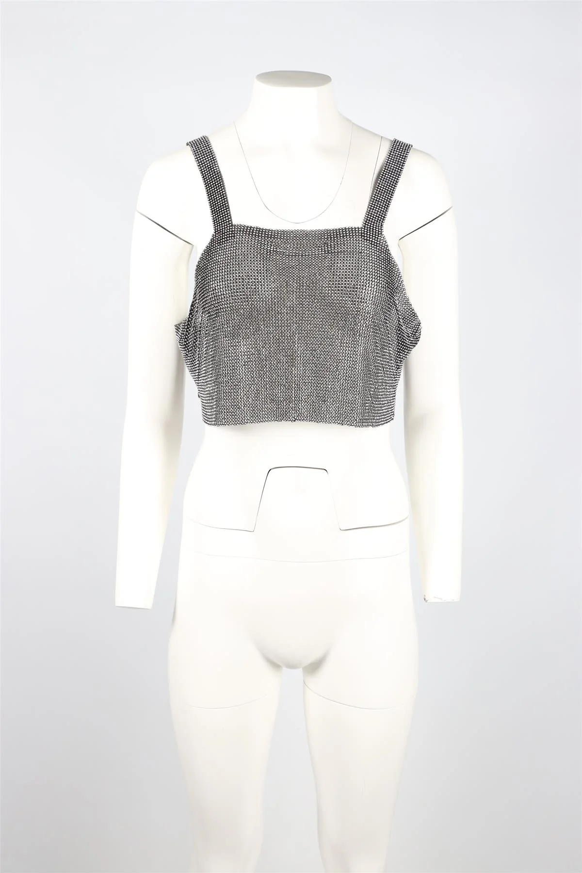 SANTA BRANDS SILVER CROPPED CRYSTAL TOP XSMALL-SMALL - Image 2