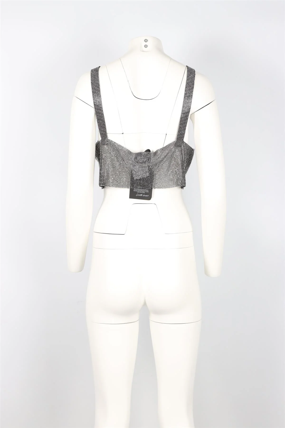 SANTA BRANDS SILVER CROPPED CRYSTAL TOP XSMALL-SMALL - Image 4