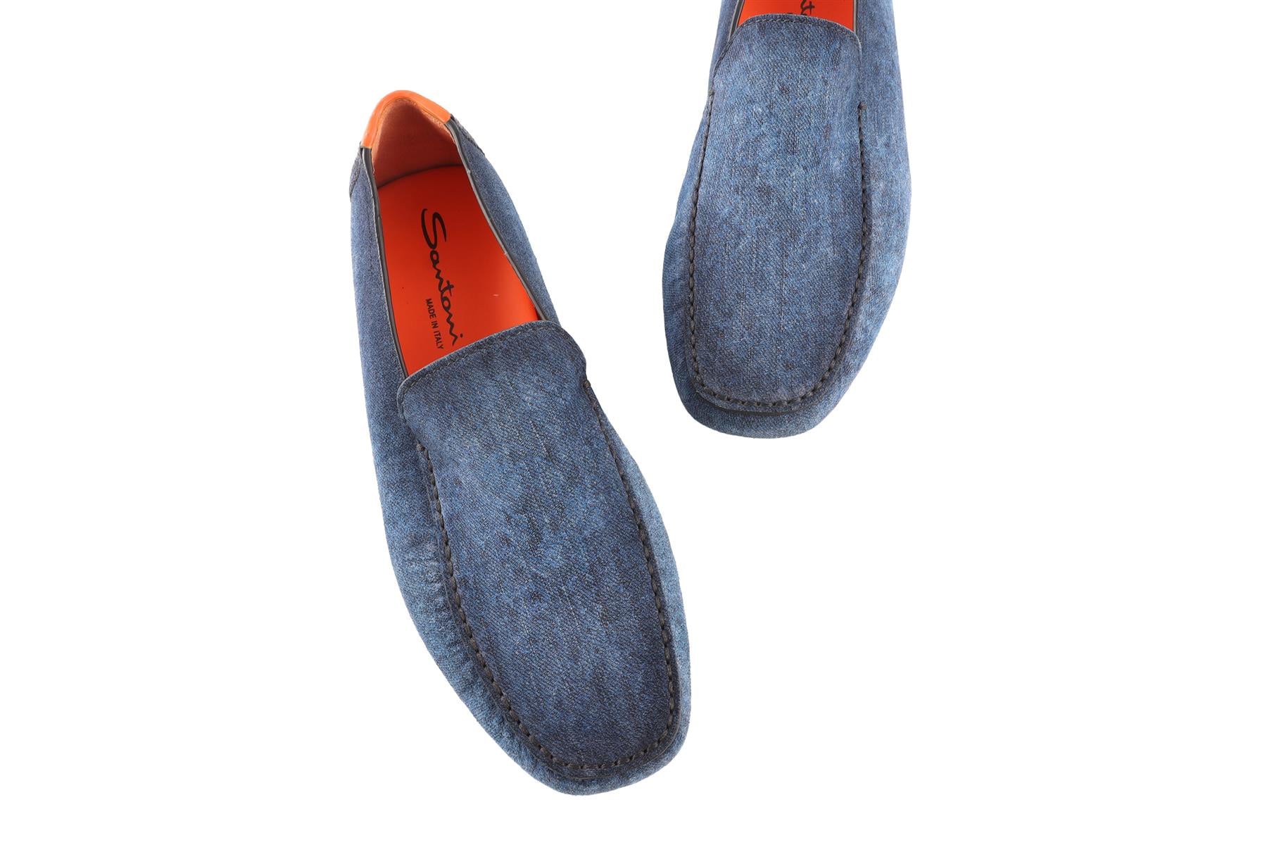 SANTONI BLUE MEN'S SUEDE LOAFERS EU 41.5 UK 8.5  US 11.5 - Image 4