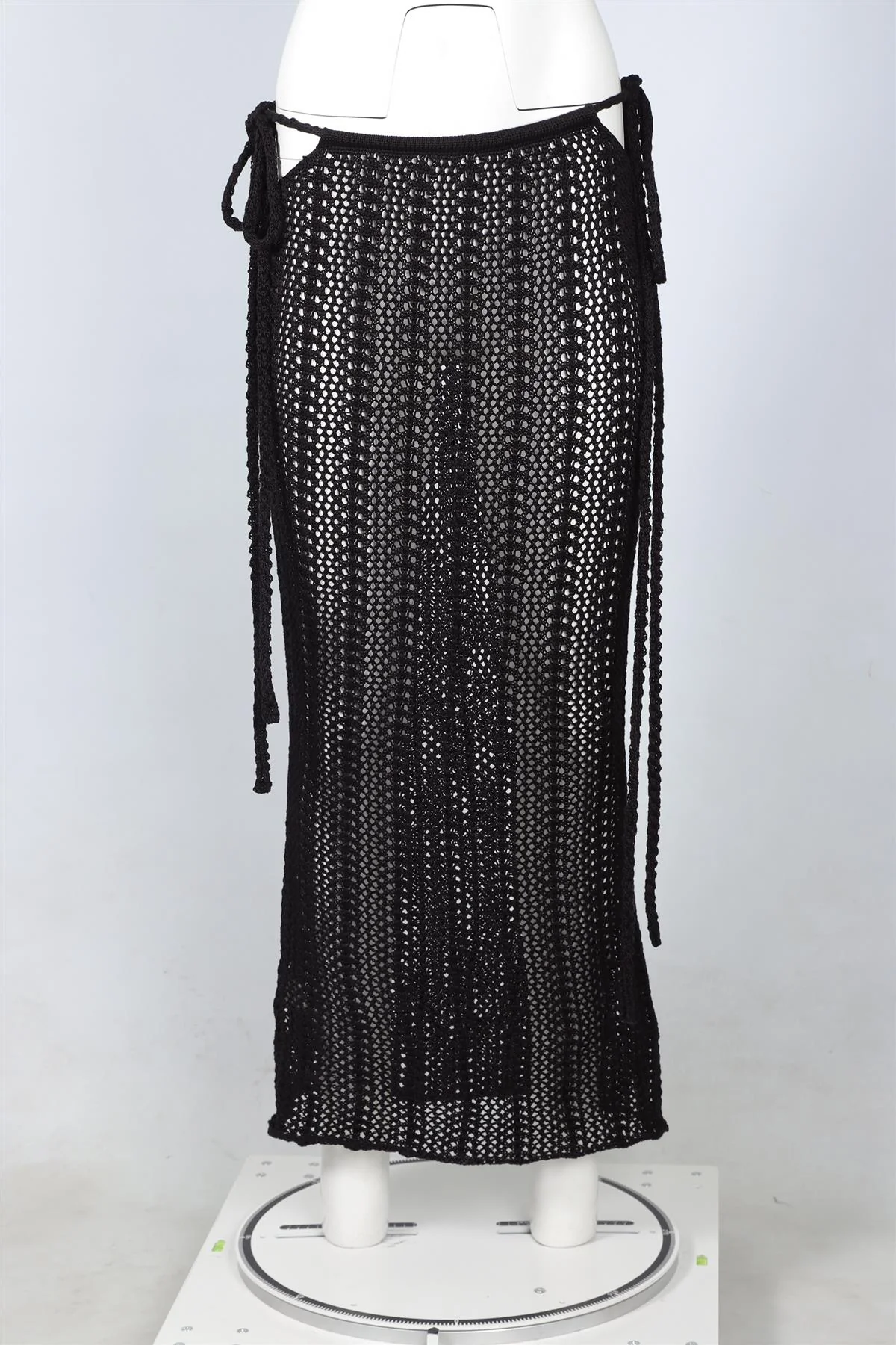 SAVANNAH MORROW BLACK CROCHET MAXI SKIRT X-SMALL/SMALL - Image 2