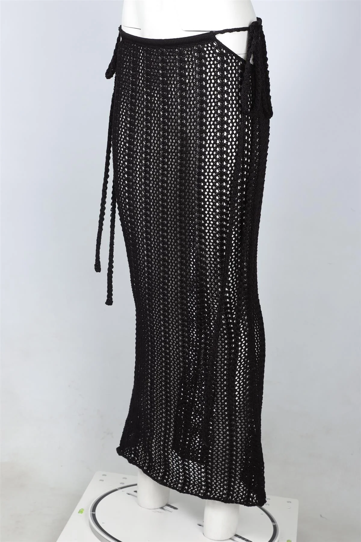 SAVANNAH MORROW BLACK CROCHET MAXI SKIRT X-SMALL/SMALL - Image 3