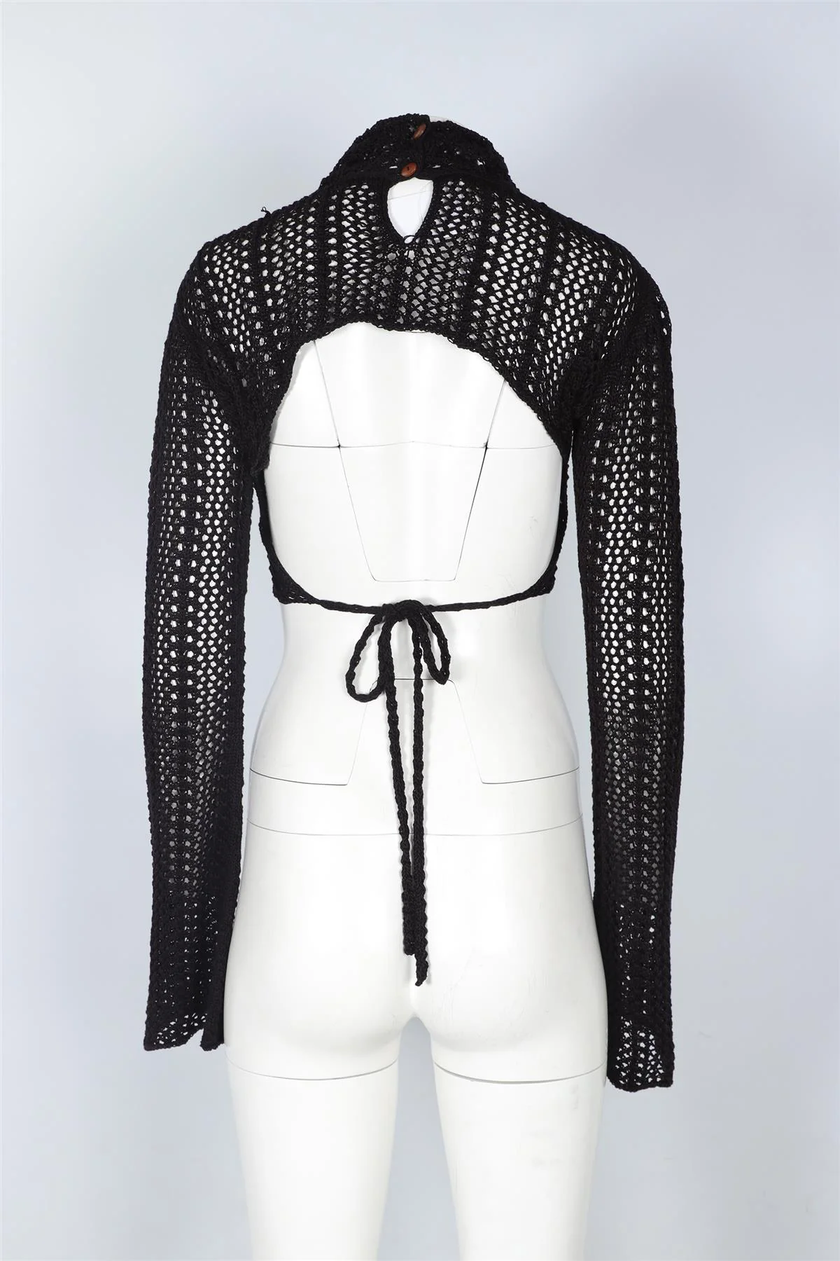 SAVANNAH MORROW BLACK CROCHET TOP SMALL - Image 4