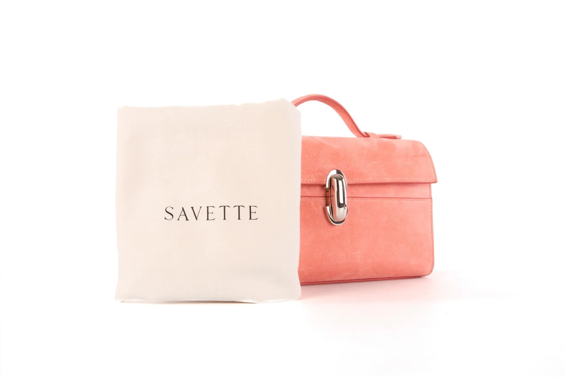 SAVETTE PINK SYMMETRY SUEDE TOTE BAG - Image 11