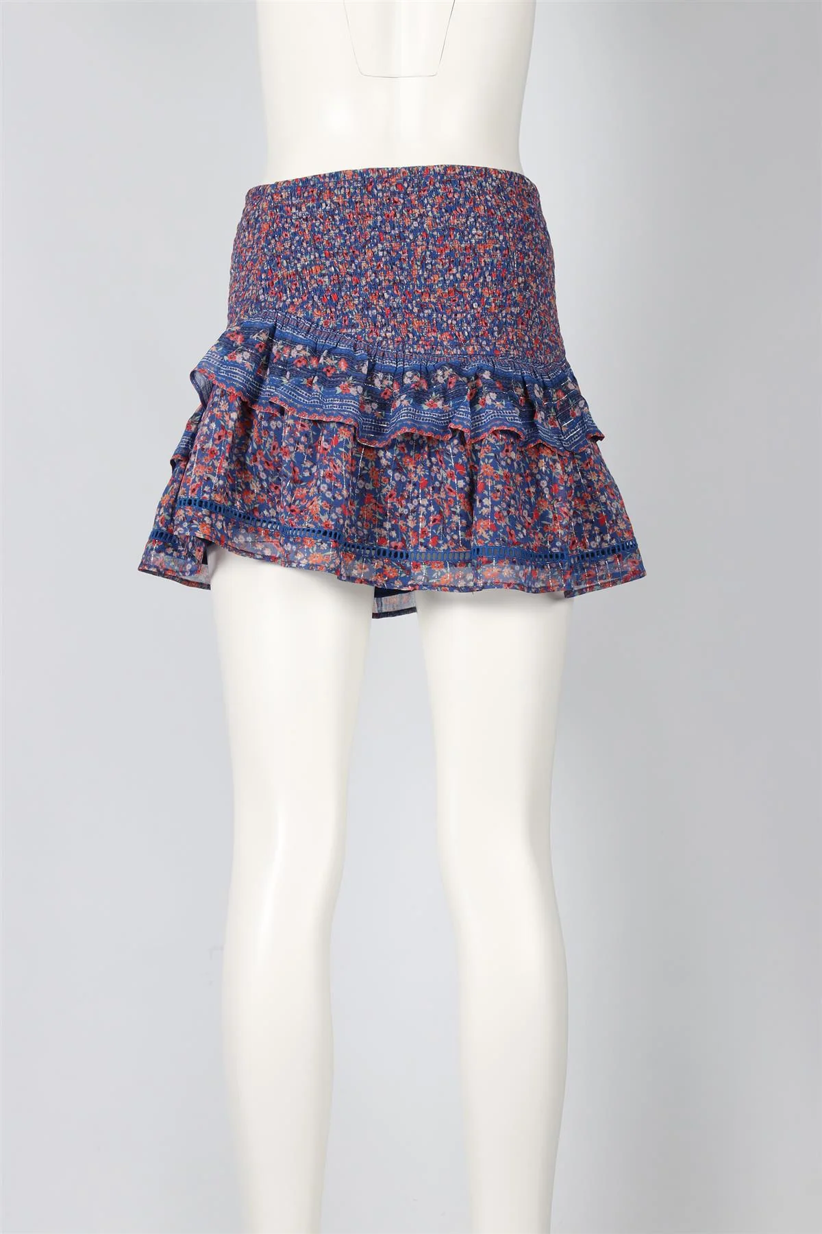 SAYLOR BLUE CREPE MINI SKIRT SMALL - Image 4