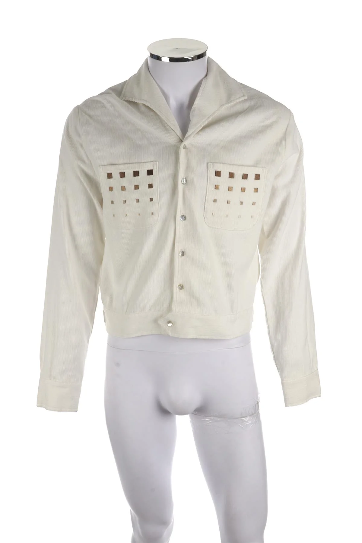 SCOTT FRASER COLLECTION WHITE MEN'S CORDUROY JACKET XSMALL - Image 2